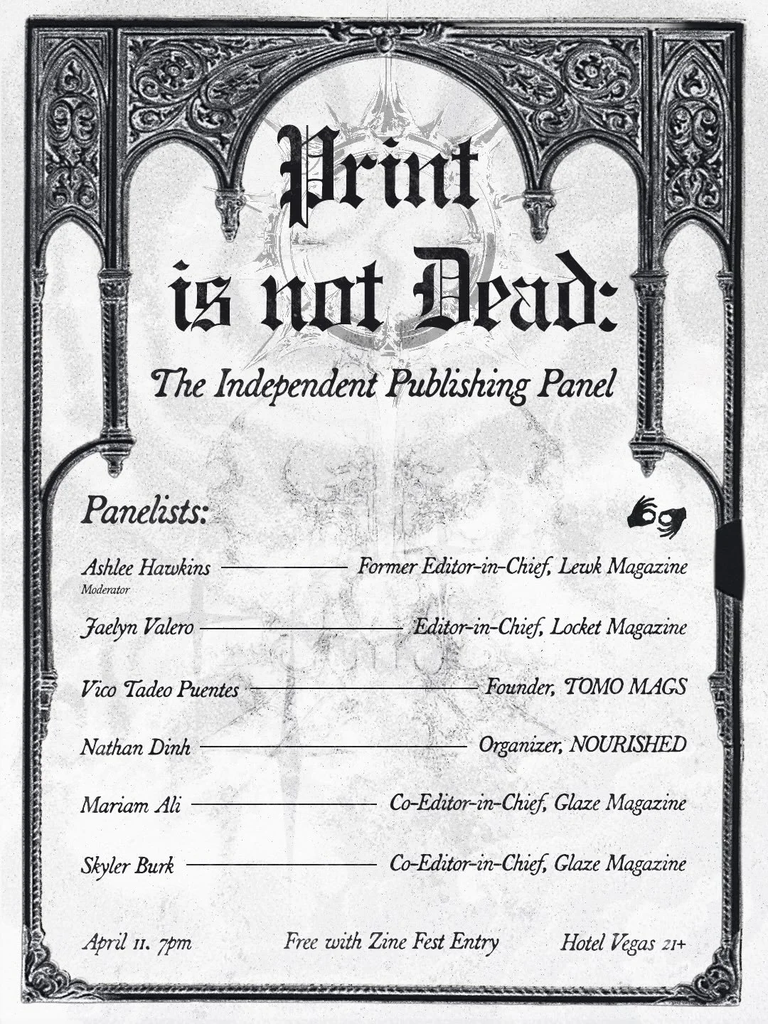 Glaze is proud to present a panel of local leaders in independent publishing, moderated by Ashlee Hawkins.

Join us for a conversation with editors, founders, and platform builders working across print, media, and community. We&rsquo;re excited to he