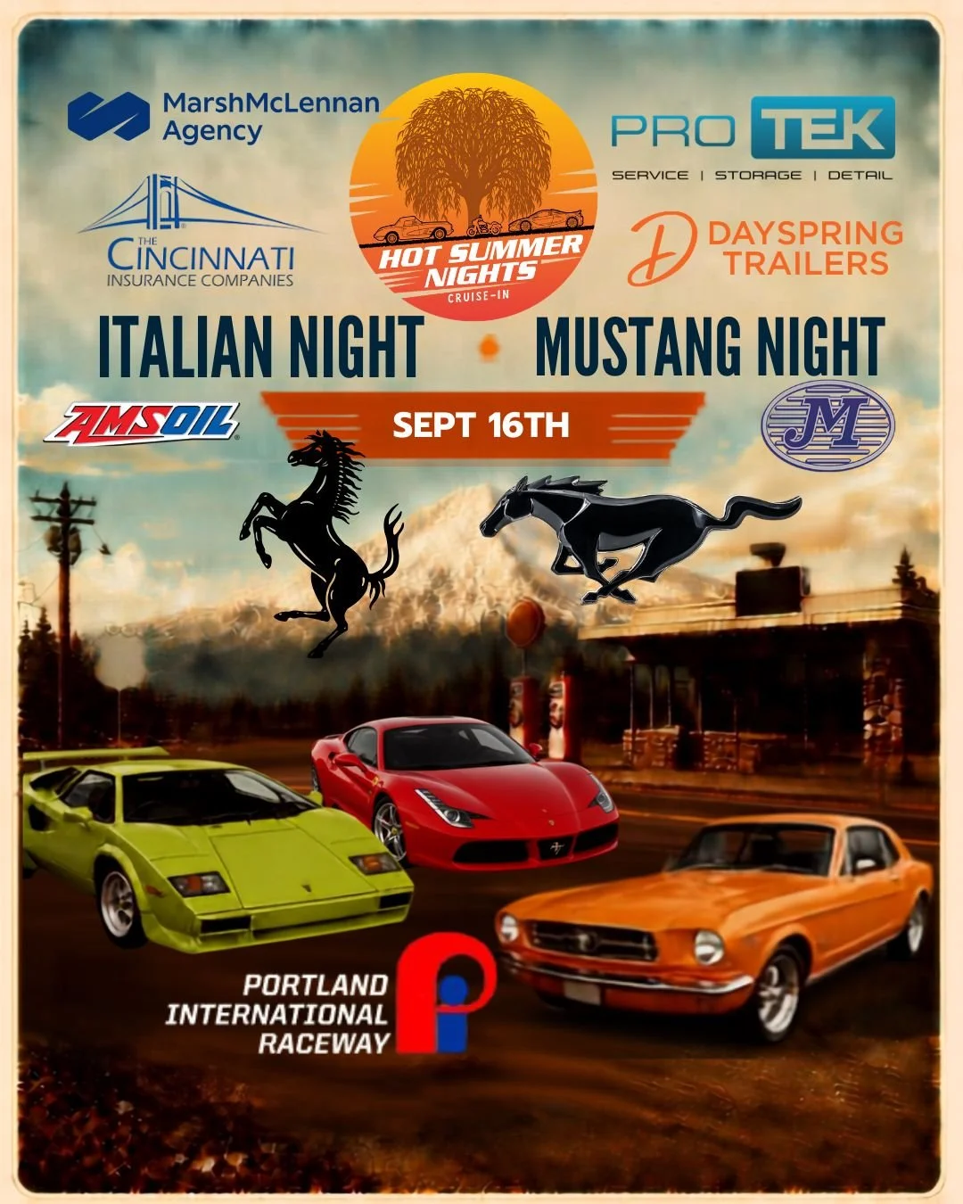 Hot Summer Nights - Mustangs &amp; Italian night