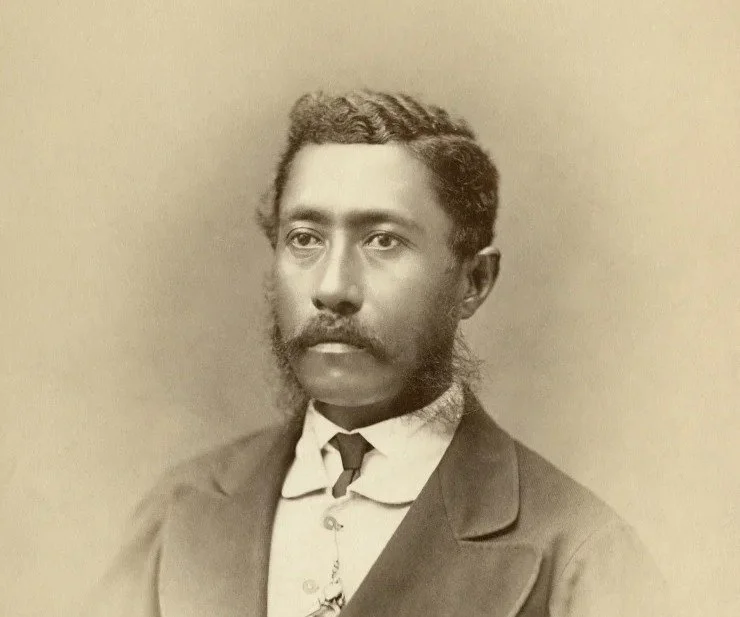 Historical grey and brown headshot photo of King Lunalilo in a suit