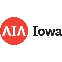Logo of AIA Iowa, with a red circle containing the white letters AIA, and the word 'Iowa' next to it.