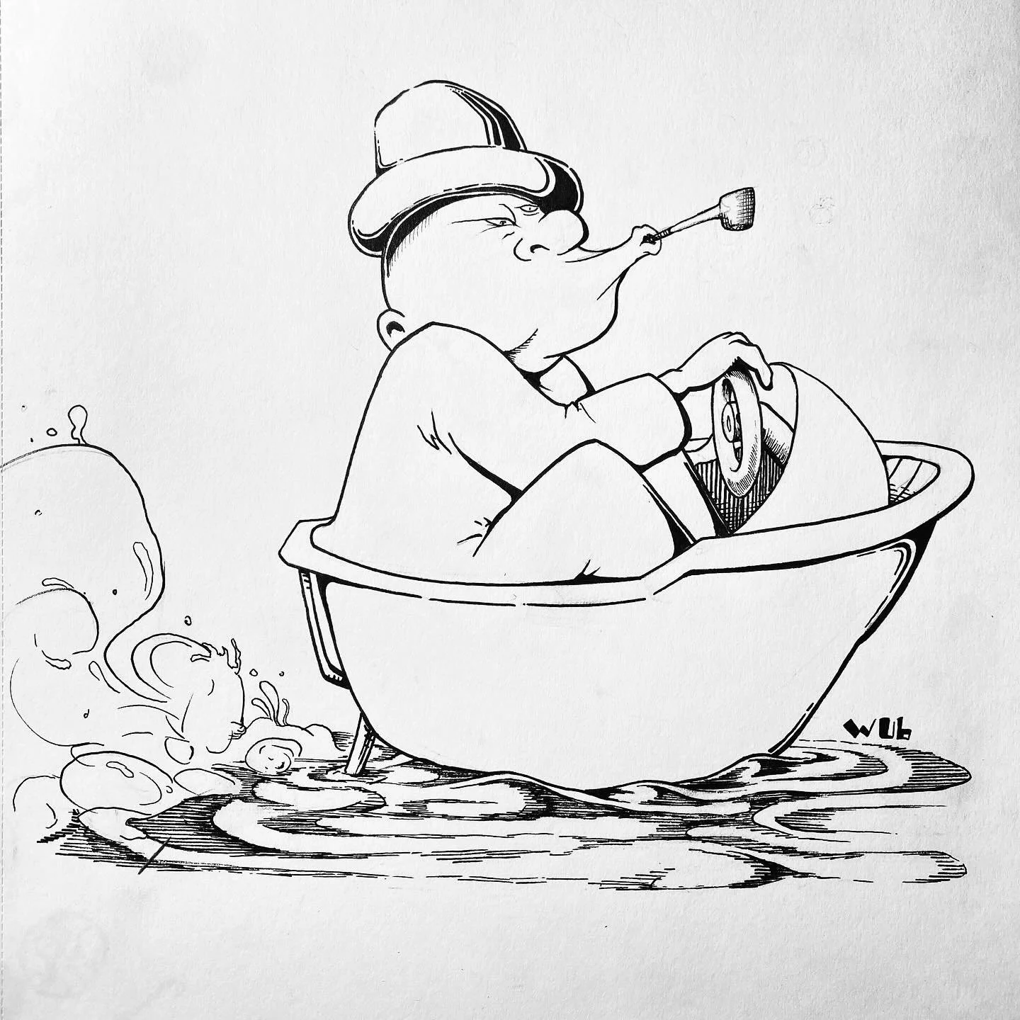 Recent thing from the sketchbook 🛥️
-
-
-#drawing #cartoon #pen #ink #boat #illustration #character