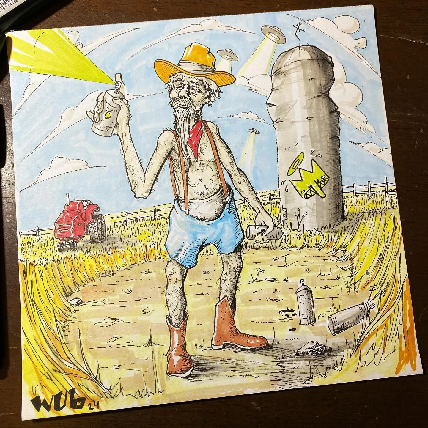 hillbilly vandal
dumb idea I started sketching and then it turned into a whole scene 
-
-
- #illustration #vandalism #lowbrowart #drawing #pen #ink #promarker