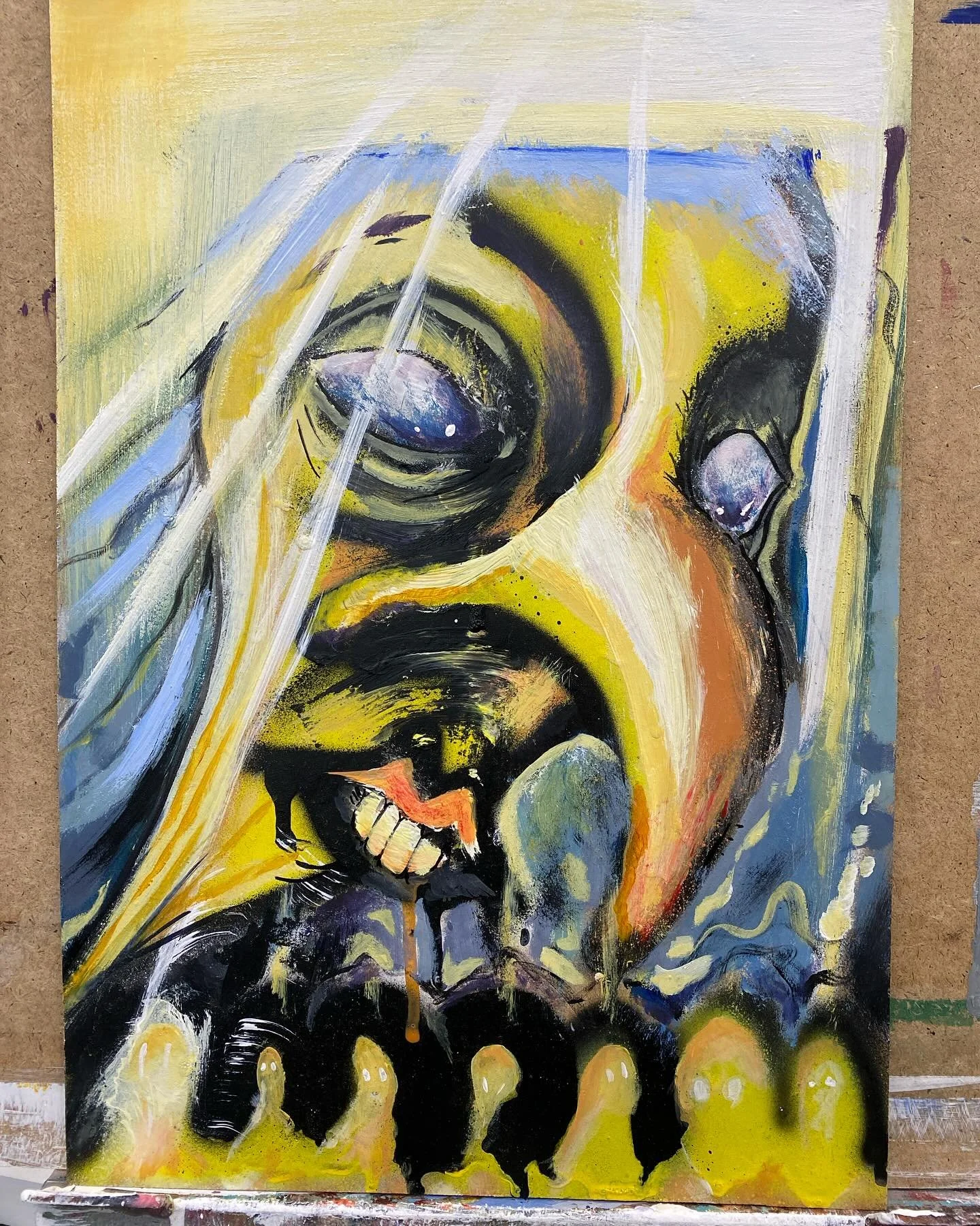 This is noseferatu 12x18&rdquo; mixed media, part of a triptych.
Reminder to try new things and be less attached with outcomes.
Also check out my new website with a more updated portfolio and stuff for sale soon 😵
-
-
-#art #mixedmedia #figurative #