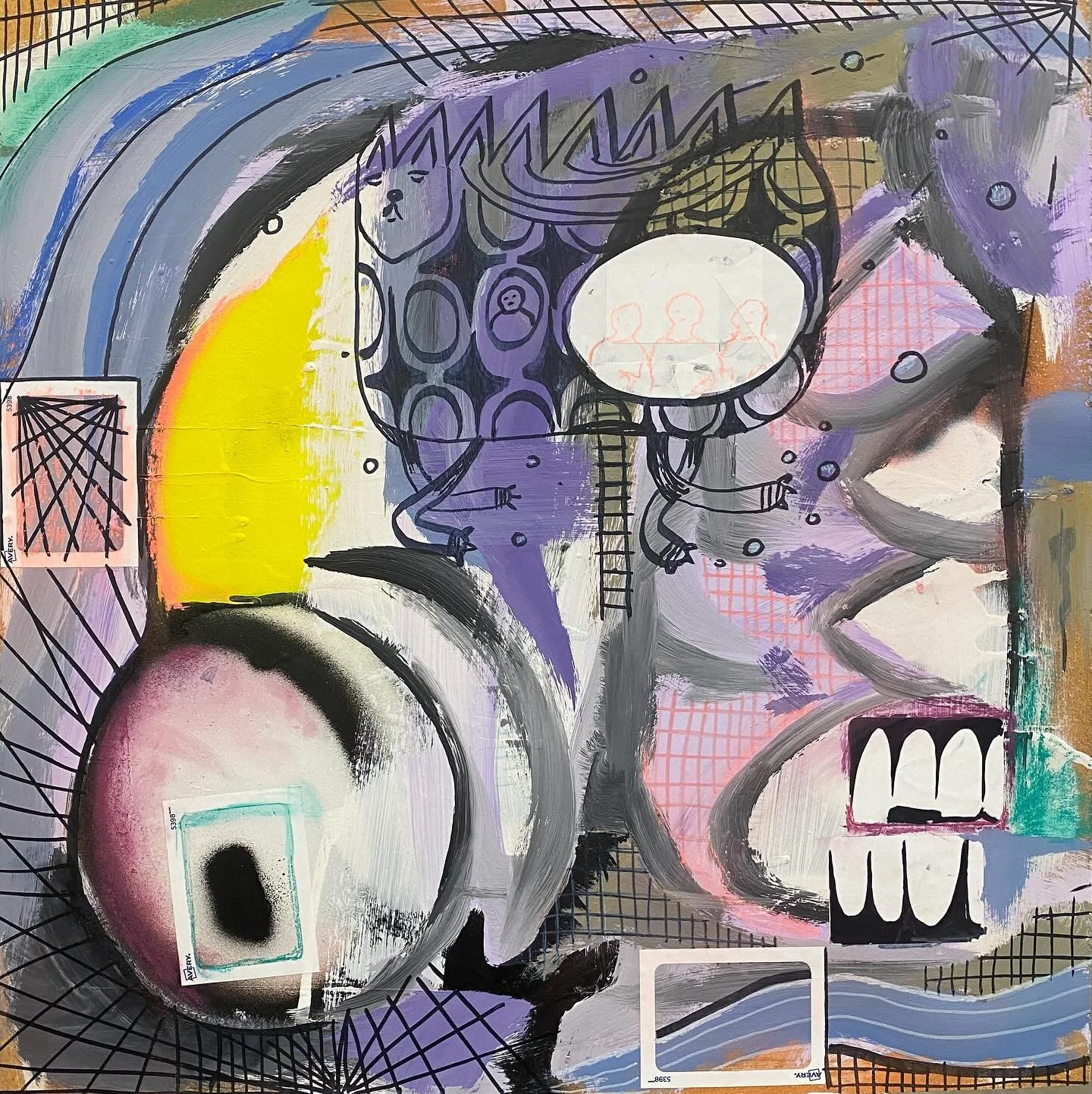 &ldquo;Tungsten Fabrication&rdquo; 36 x 36&rdquo;, the piece that started this triptych of paintings 
-
-
-#paintings #abstract #mixedmedia #figureativeart