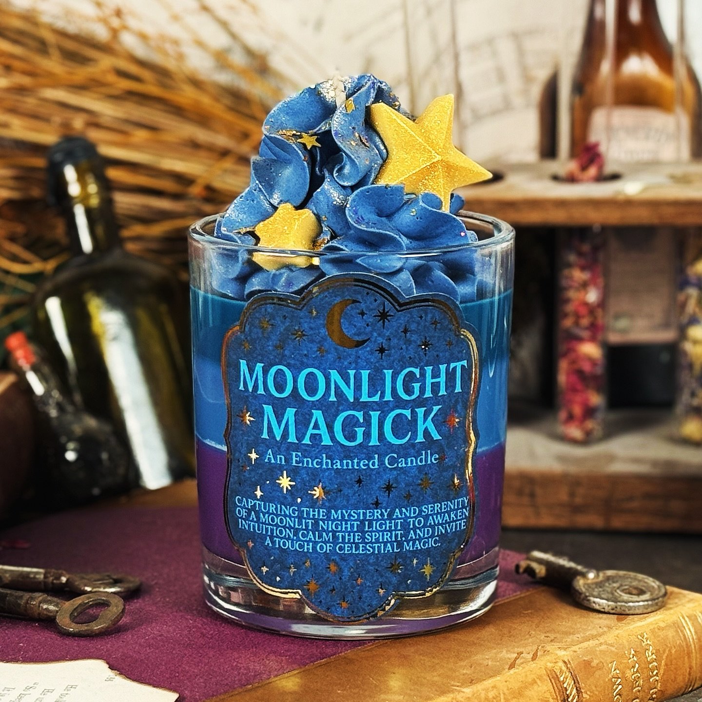 ✨If there&rsquo;s one thing we love, it&rsquo;s creating unique &amp; original ideas - from our sweet &amp; tea collection to candles and beyond.

Introducing our newest creation: Moonlight Magick🕯️

With a dreamy 3-colour layer, swirling blue top, 