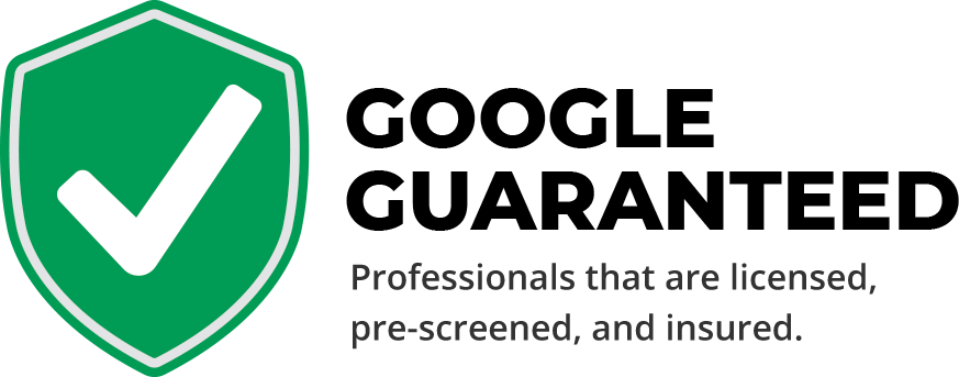Green shield with a white check mark, symbolizing licensed, pre-screened, and insured professionals.