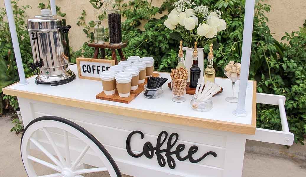 Mobile coffee cart serving espresso drinks at an event in Allen, TX