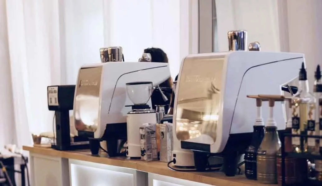 Wedding coffee catering service in Allen, TX with guests enjoying lattes