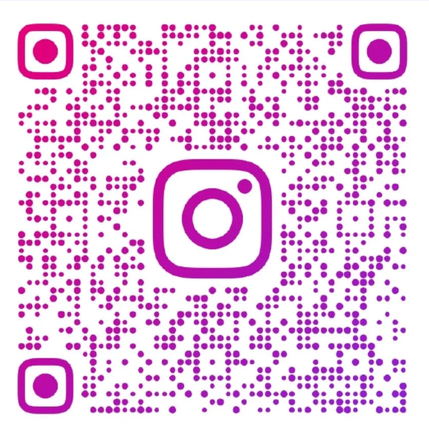 A purple Instagram QR code barcode.