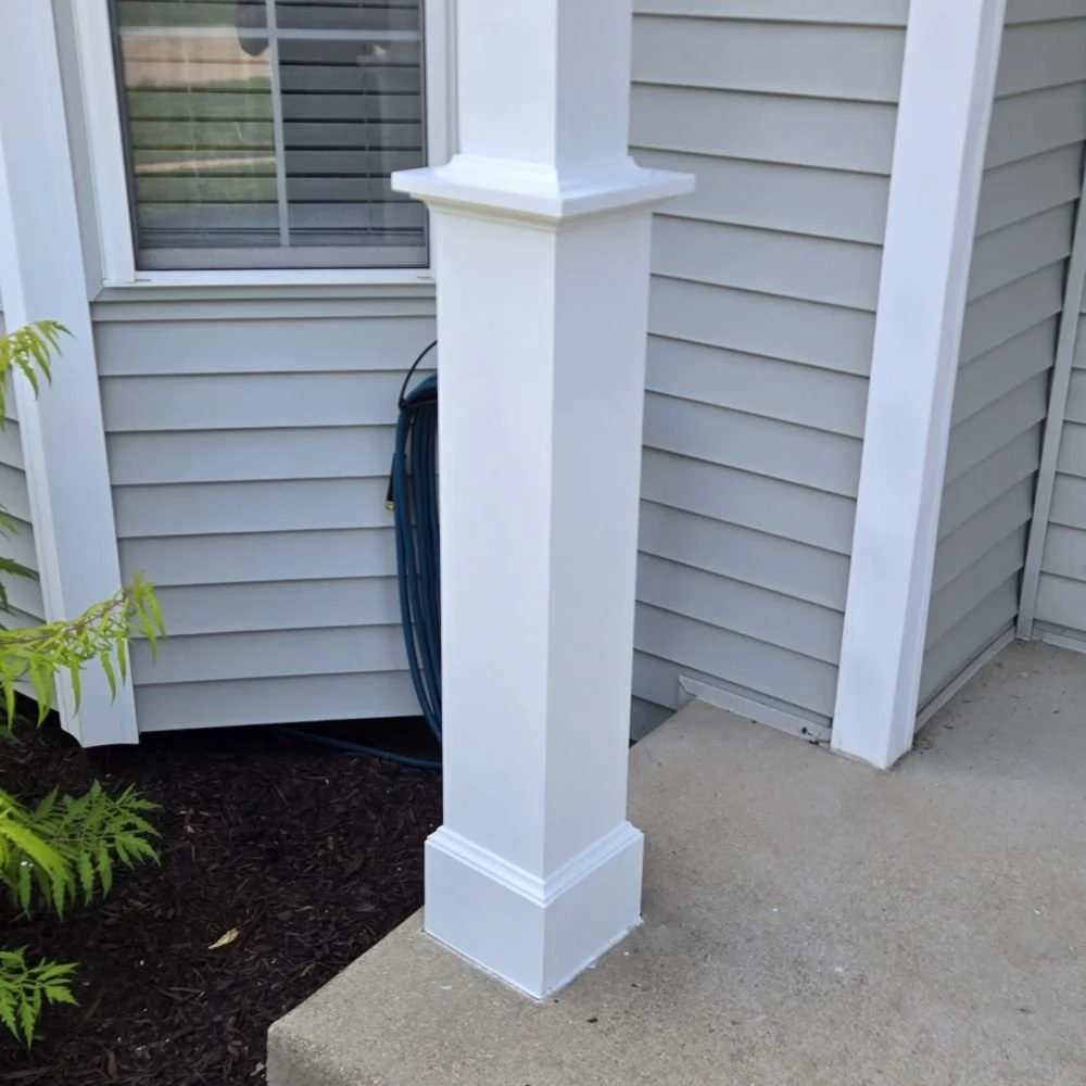 AFTER: Rebuilt front porch post in Downers Grove