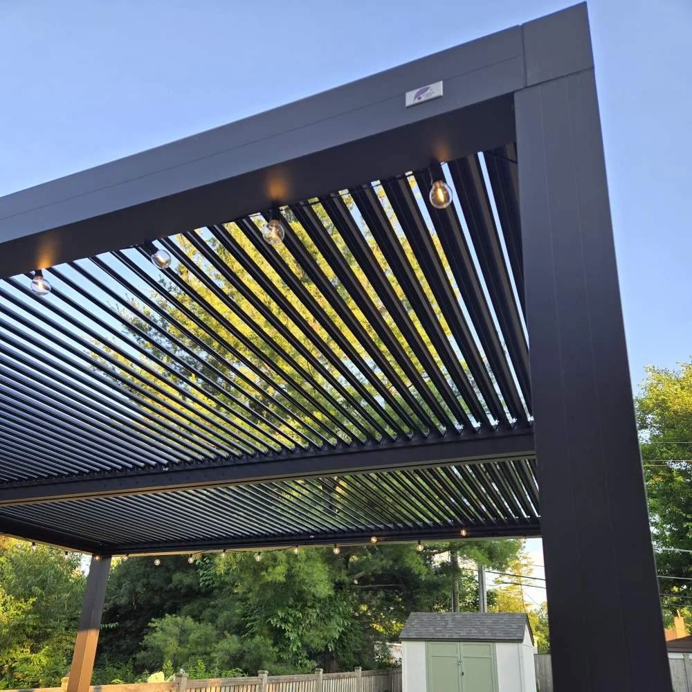 Aluminum pergola assembled and installed in Glen Ellyn