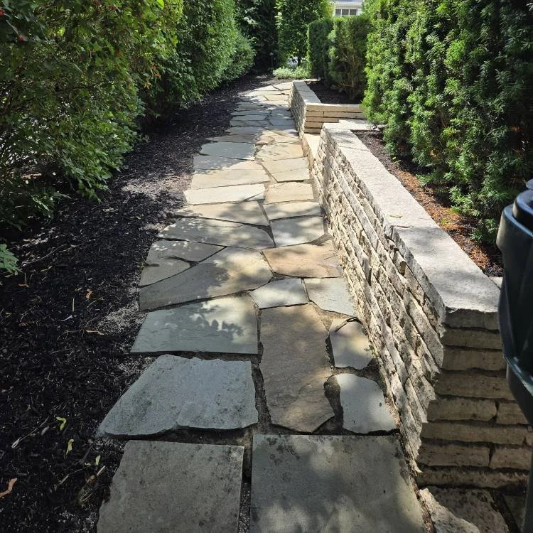 AFTER: Pressure washed flagstone in Glen Ellyn