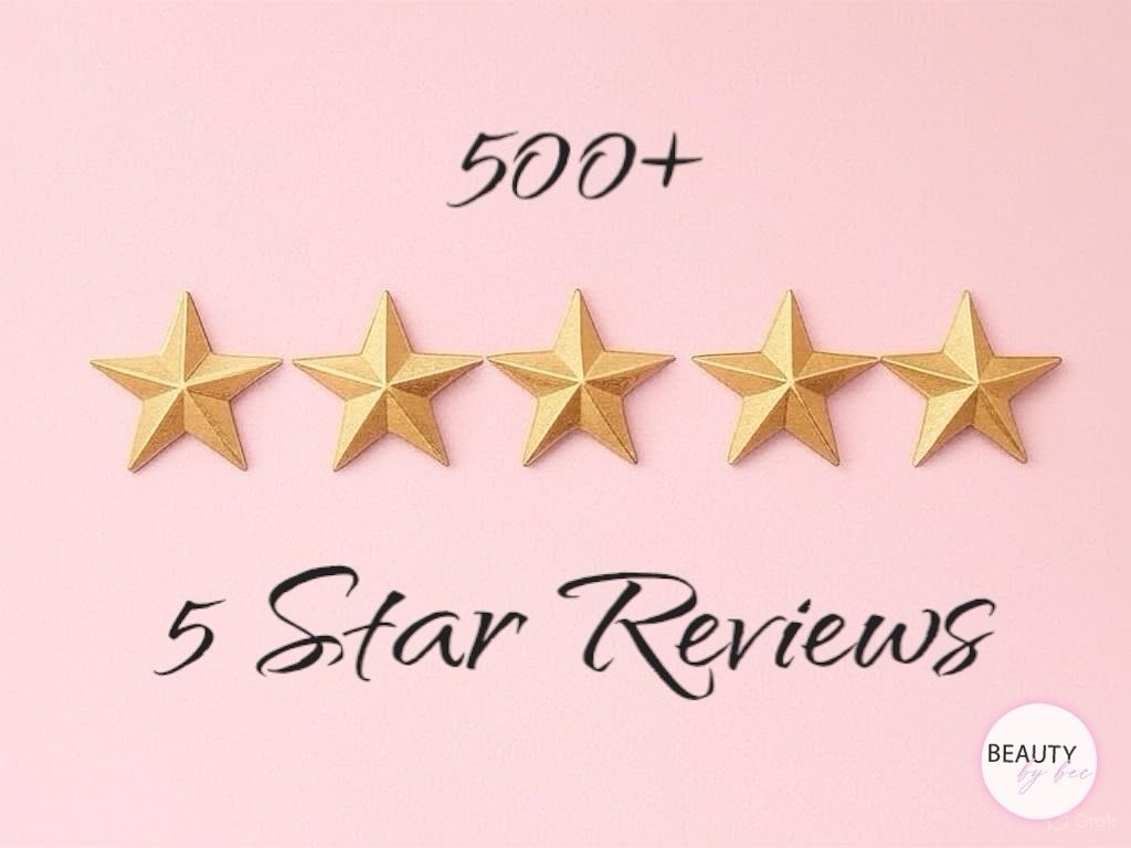 🌟 Over the Moon! 🌟
I&rsquo;m absolutely thrilled to share that Beauty By Bec has reached over 500 five-star reviews! 🎉✨
A heartfelt THANK YOU to all my amazing clients for your love, support, and kind words. Reading each review means the world to 