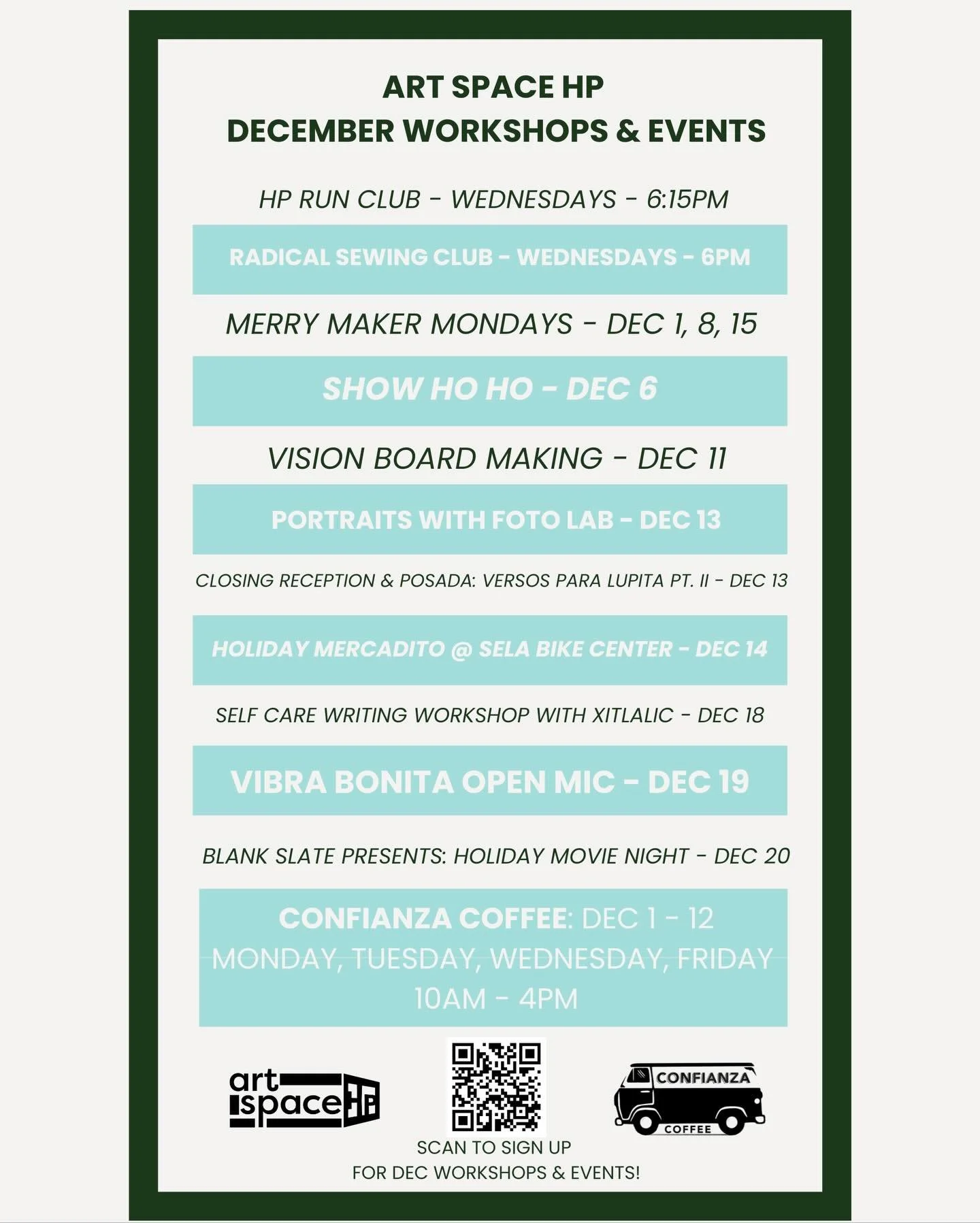 We packed in a lot of lovey, lovely workshops &amp; events this last month of the year! 

If you haven&rsquo;t stopped by this 2025, this month is THE month to do so ❤️

Wednesday nights are always for @huntingtonparkrunclub &amp; @radicalsewingclub 