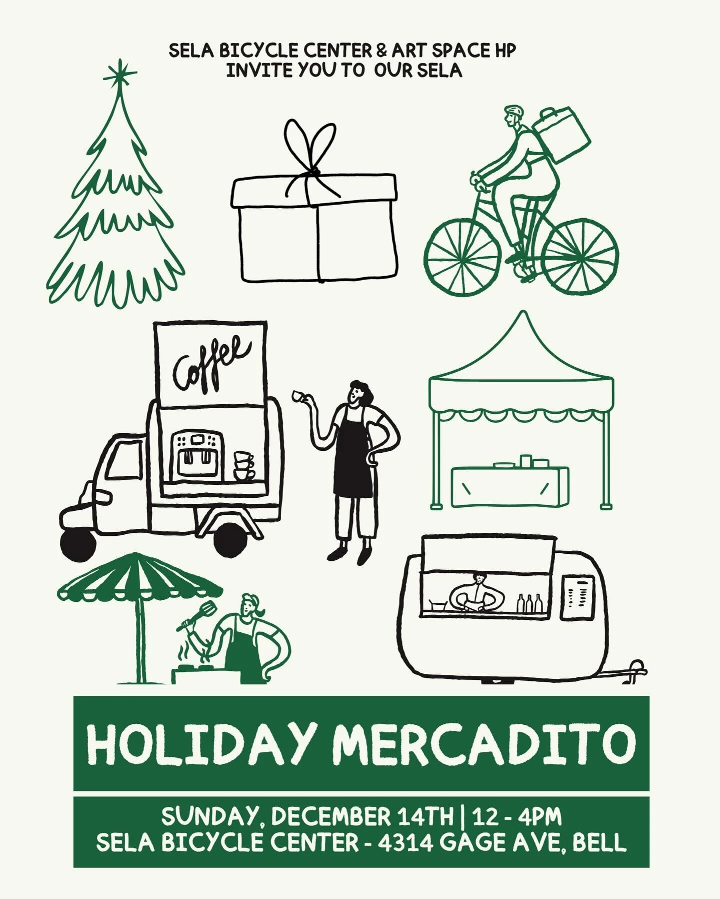 @selabicyclecenter &amp; @artspacehp are coming together to present a lovely selection of makers, artists and business owners on Sunday, December 14th from 12-4pm! 

We&rsquo;ll be dropping that vendor list soon but in the meantime mark your calendar