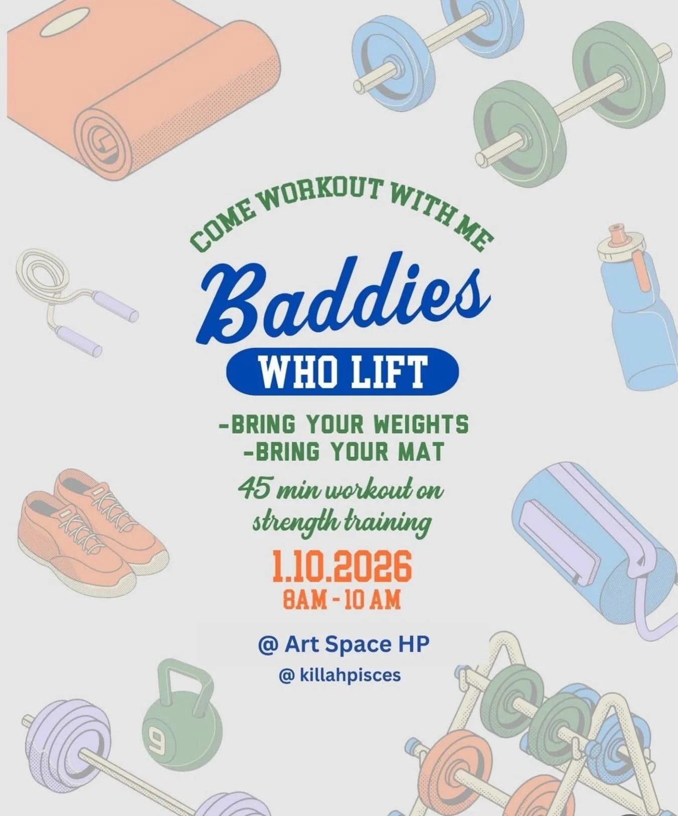 Come strength train with @killahpisces this Saturday from 8-10am! 

Bring your weights, bring your mat 💪🏾

link in bio to sign up!