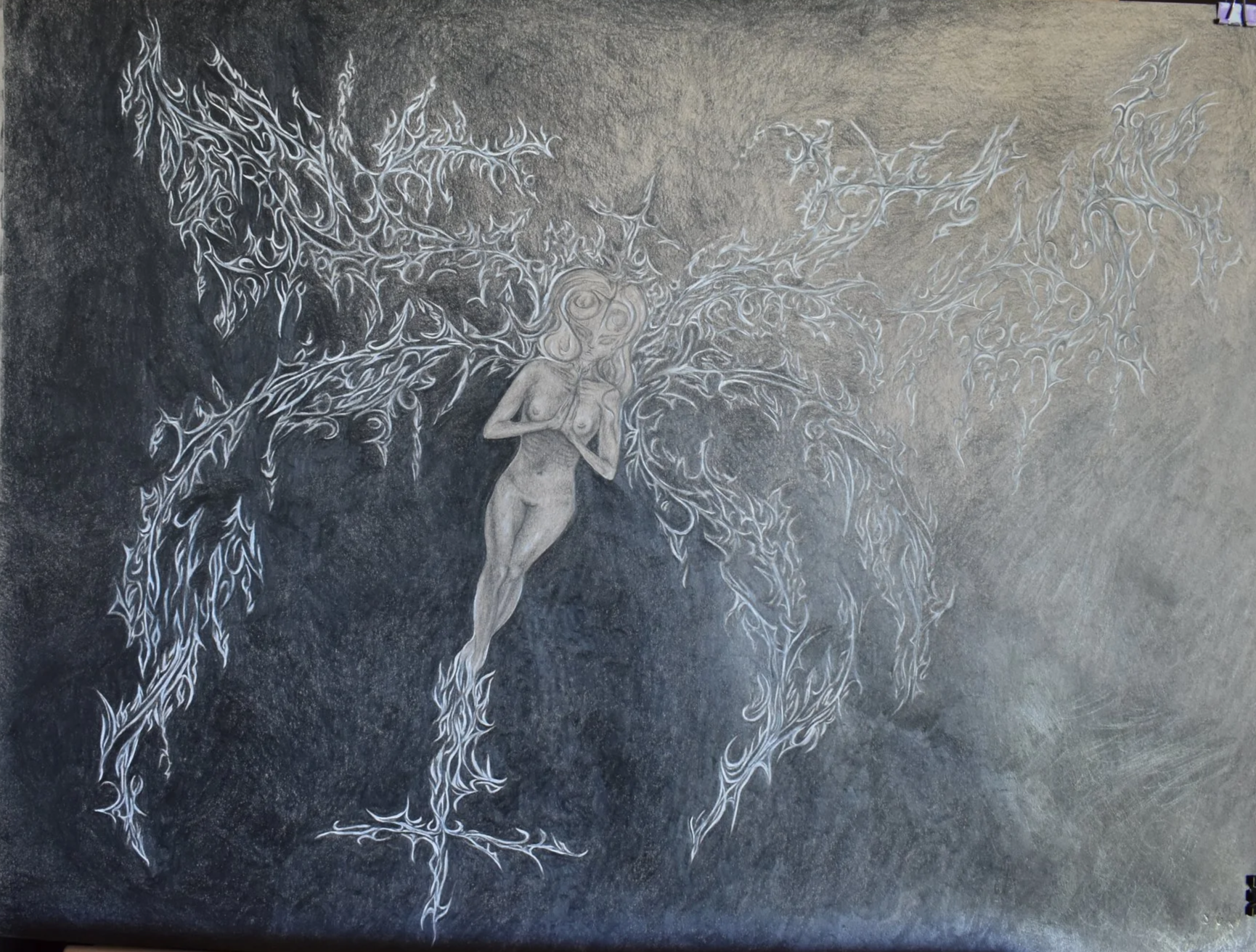 'innerer klang' graphite and charcoal drawing