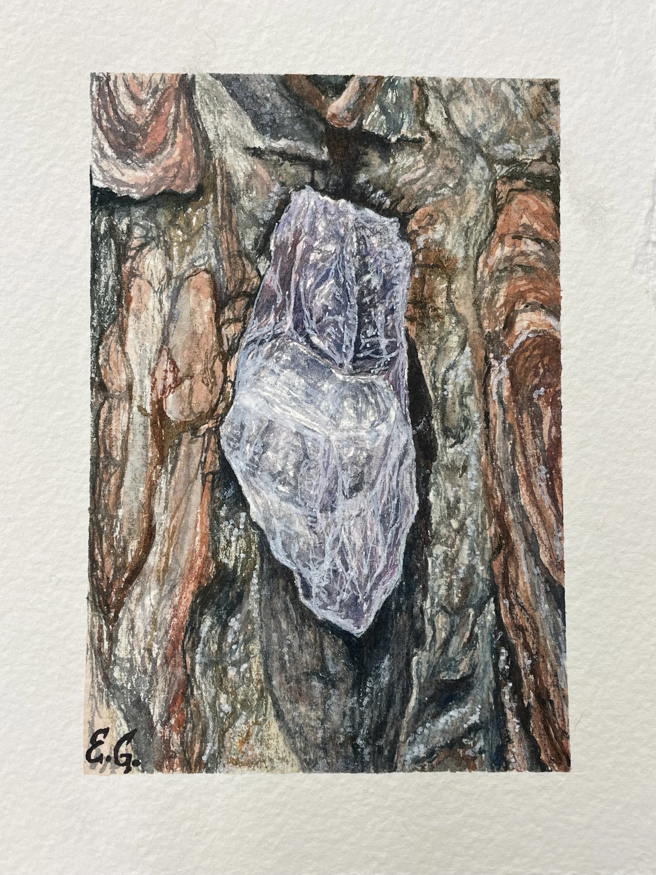 amethyst still life, watercolor SOLD