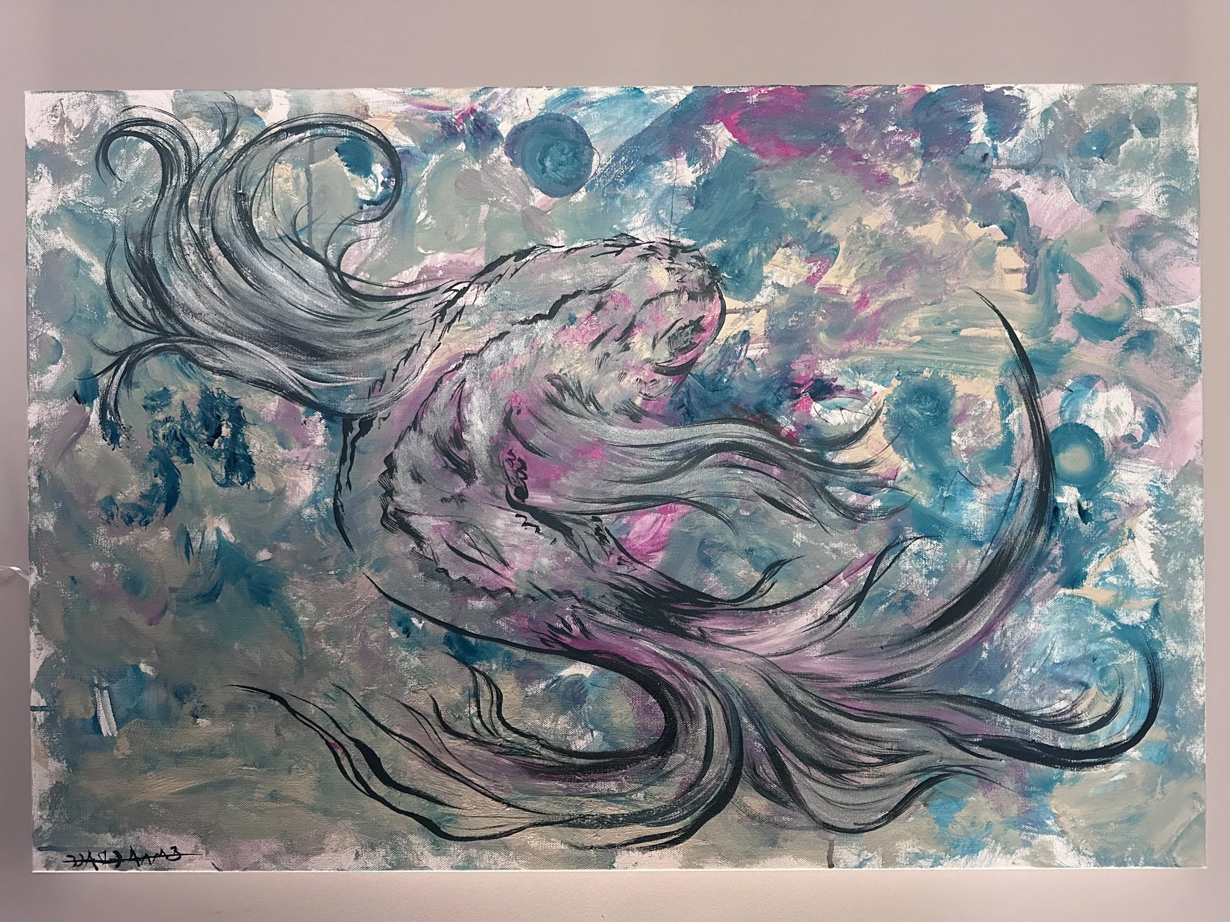 'koi' acrylic painting