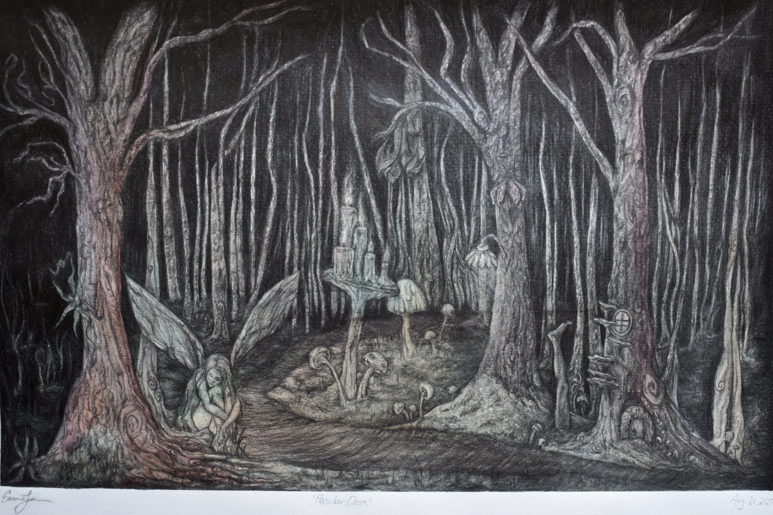 'Peculiar Dawn' graphite and watercolor on paper SOLD