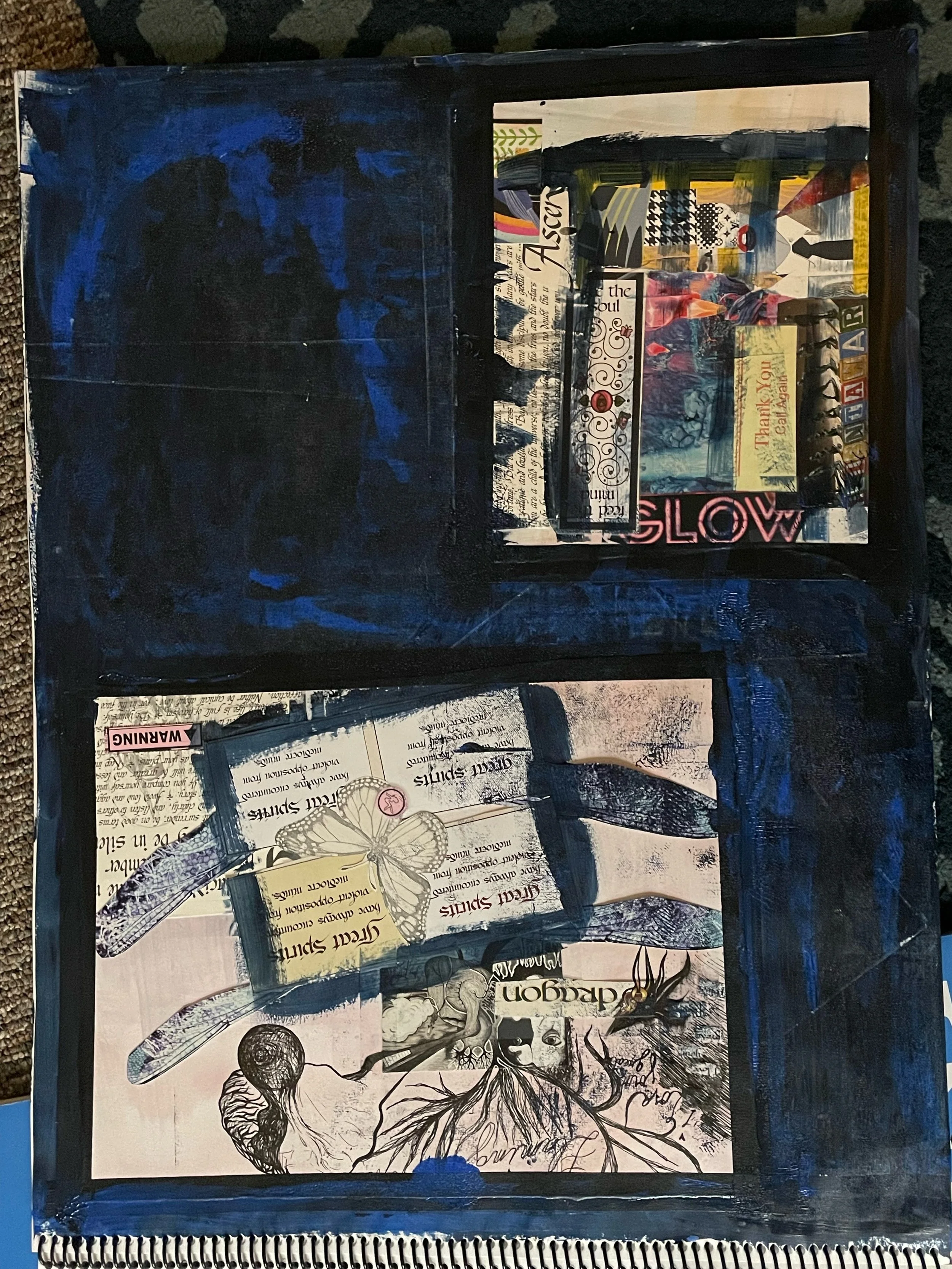 collage and acrylic painting