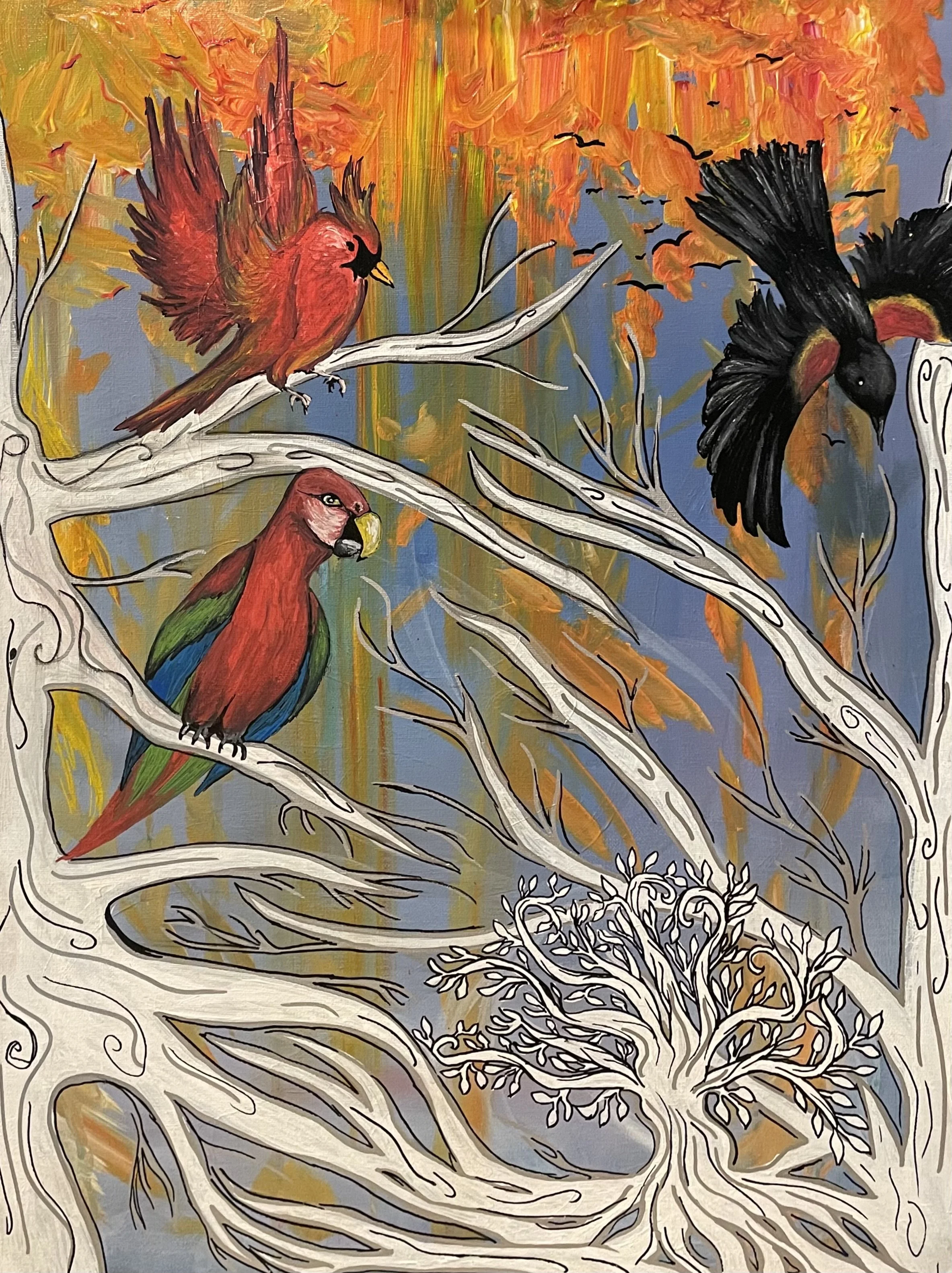 'tree of life' acrylic painting SOLD