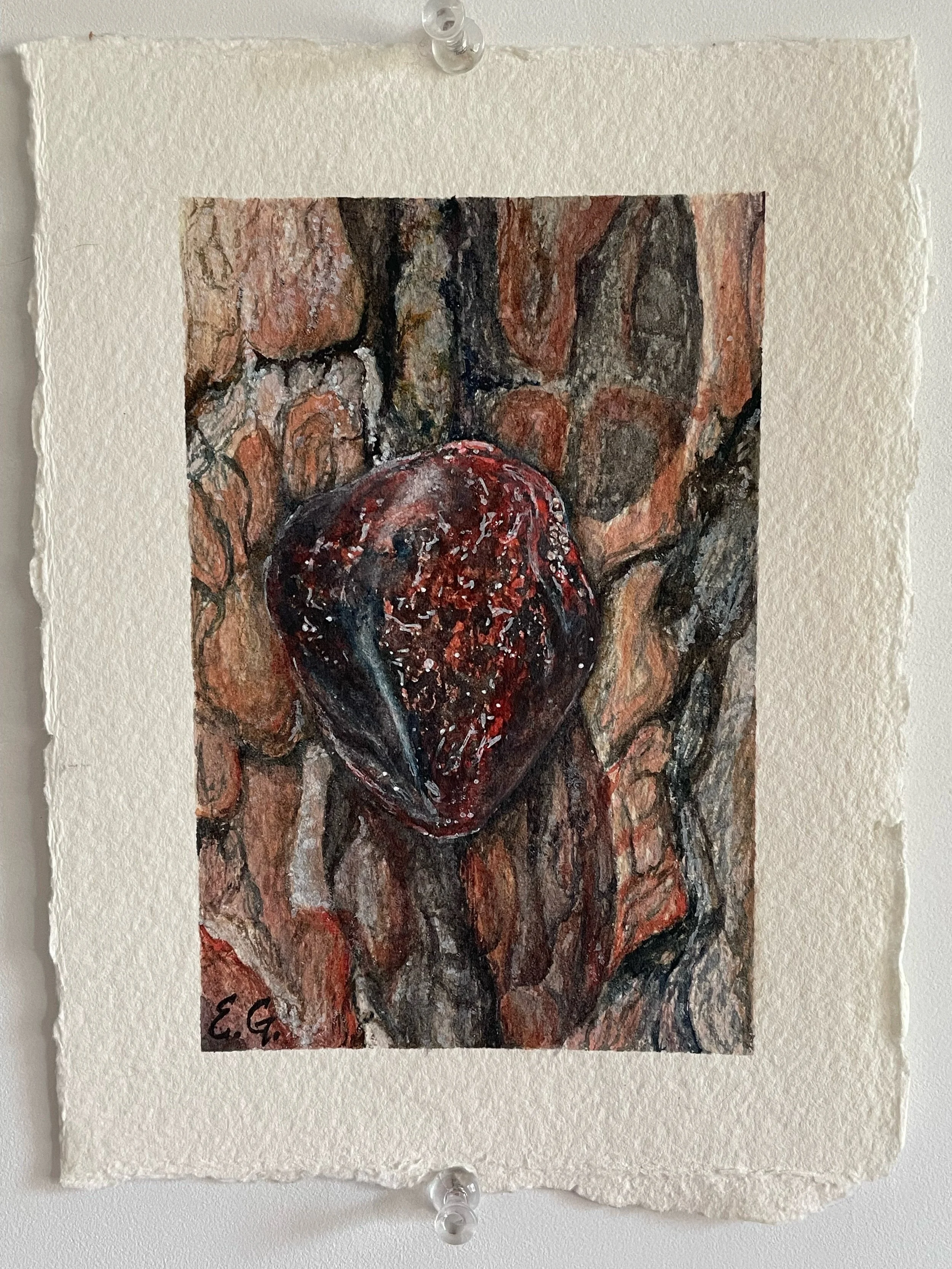 'obsidian' still life, watercolor SOLD