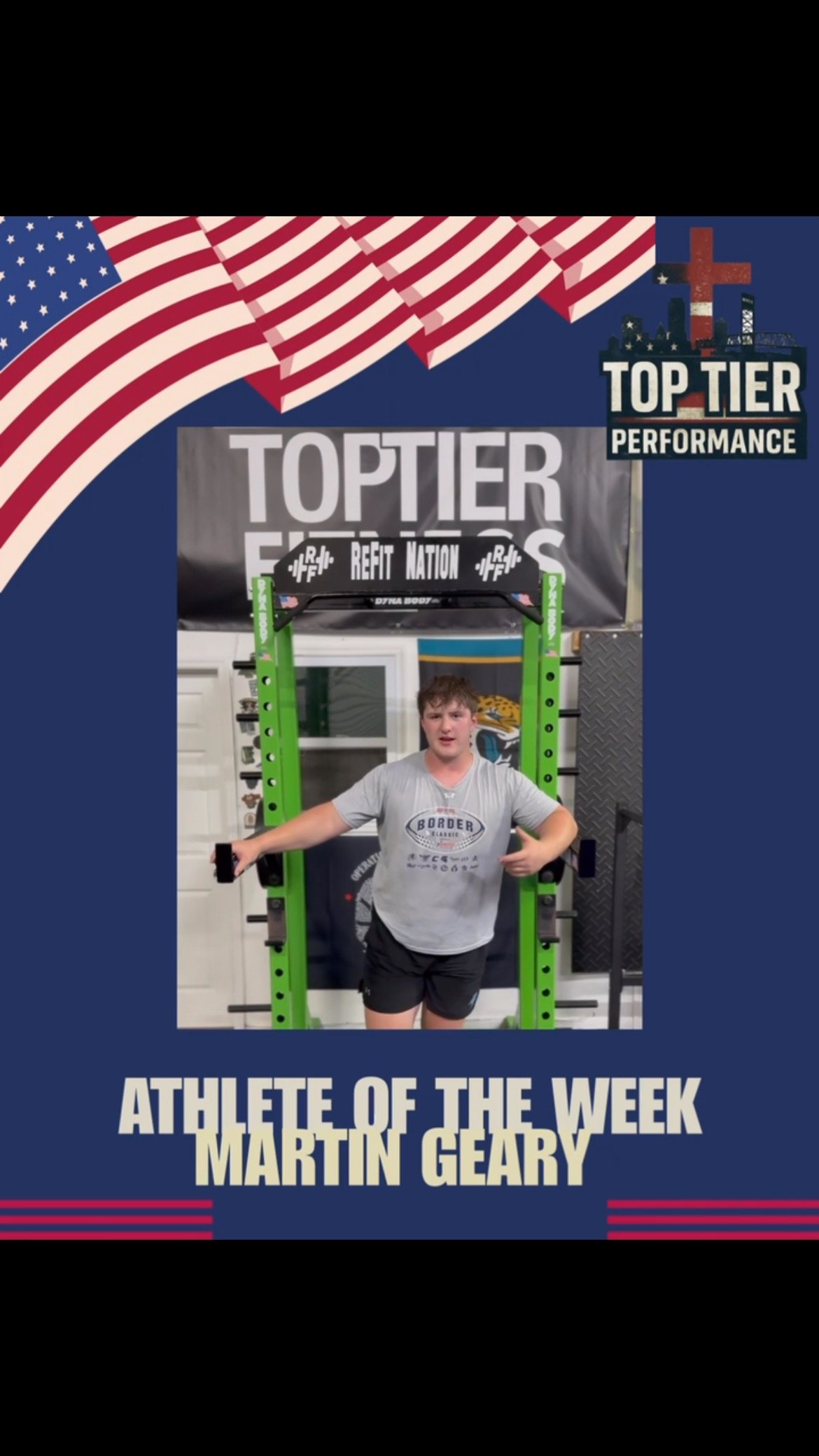 For our first athlete of the week it had to be big Martin! Ive been working with him for almost 3 years when he was a 220 pound sophomore who i was stronger than😂. I’ve watched him grow into a D1 football player with a work ethic few can match