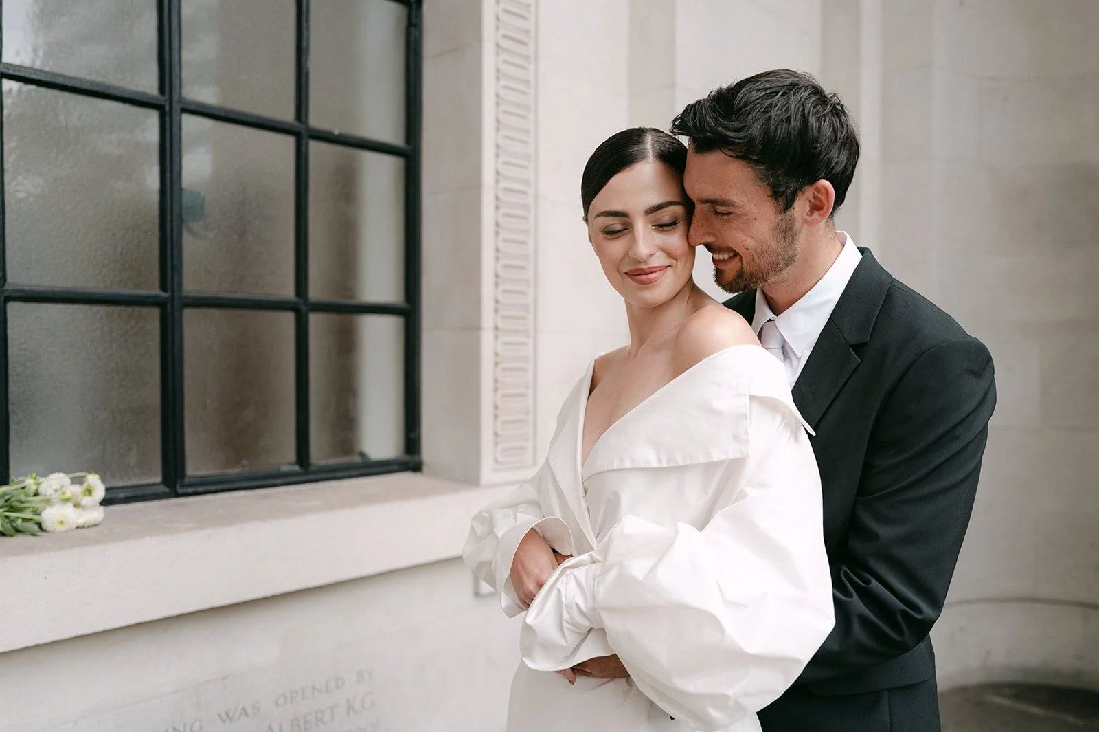 Carolyn Bessette Kennedy inspired quiet luxury wedding elopement in London