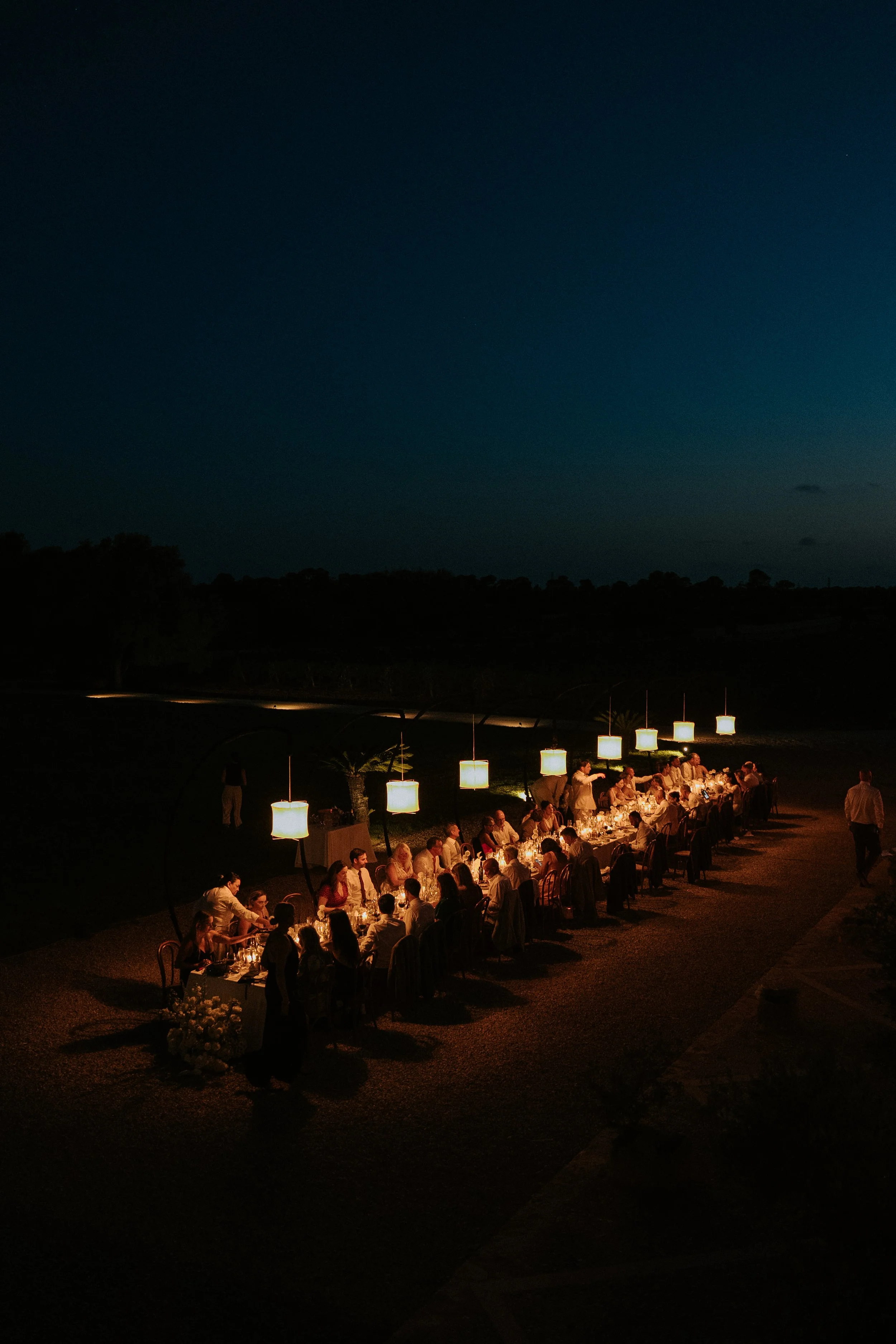 Luxury evening wedding reception in Europe photographed by Lynn Shapiro