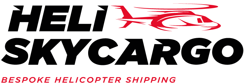 Logo for 'Ex Helicopters' with a stylized red helicopter above the text 'EX' and the tagline 'Bespoke Helicopter Shipping' in red