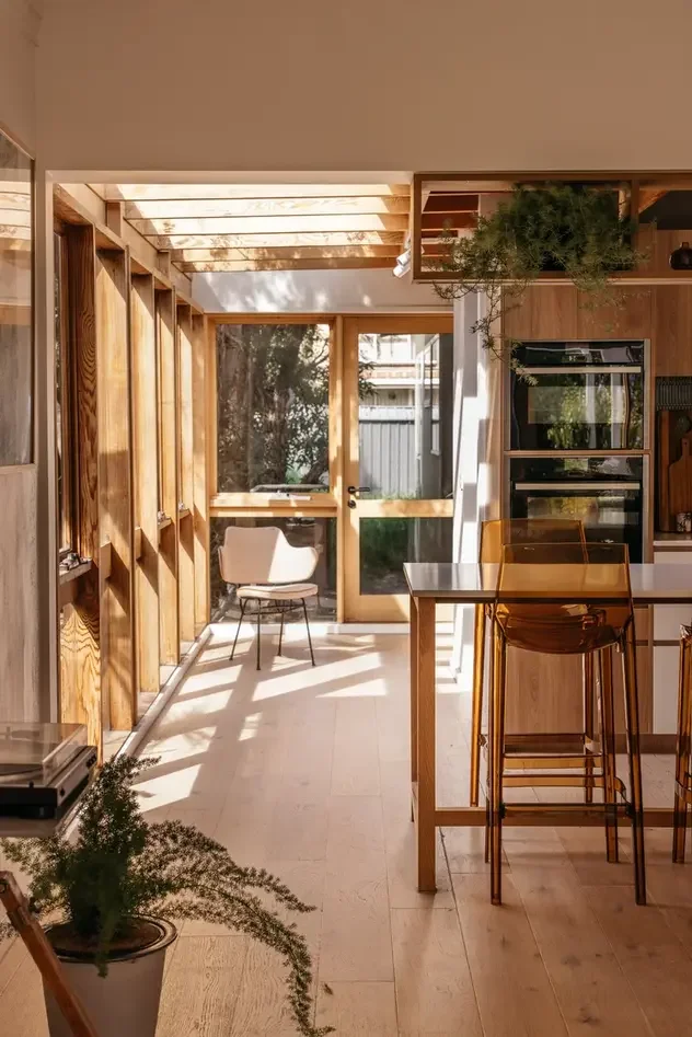 mid-century kitchen melbourne interiors natural light