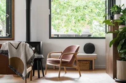 hospitality design timber cork natural materials meraki kitchen