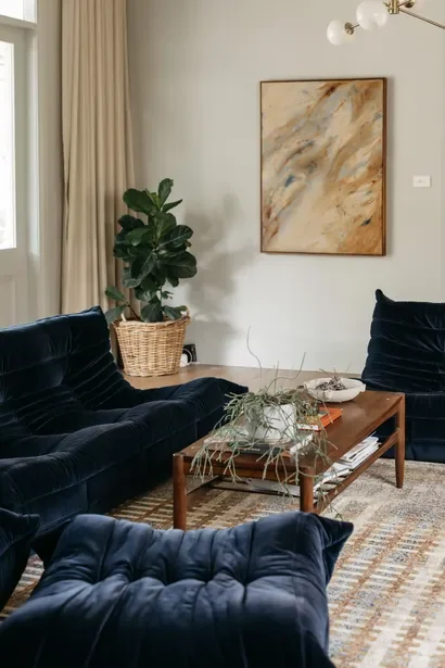 A house's living area revamped by  Hygge Design's interior styling service for Melbourne homes.
