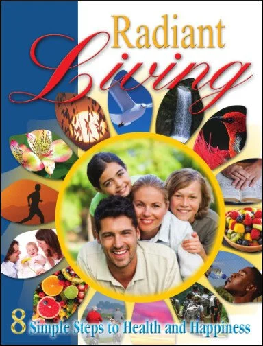 Magazine cover titled "Radiant Living"