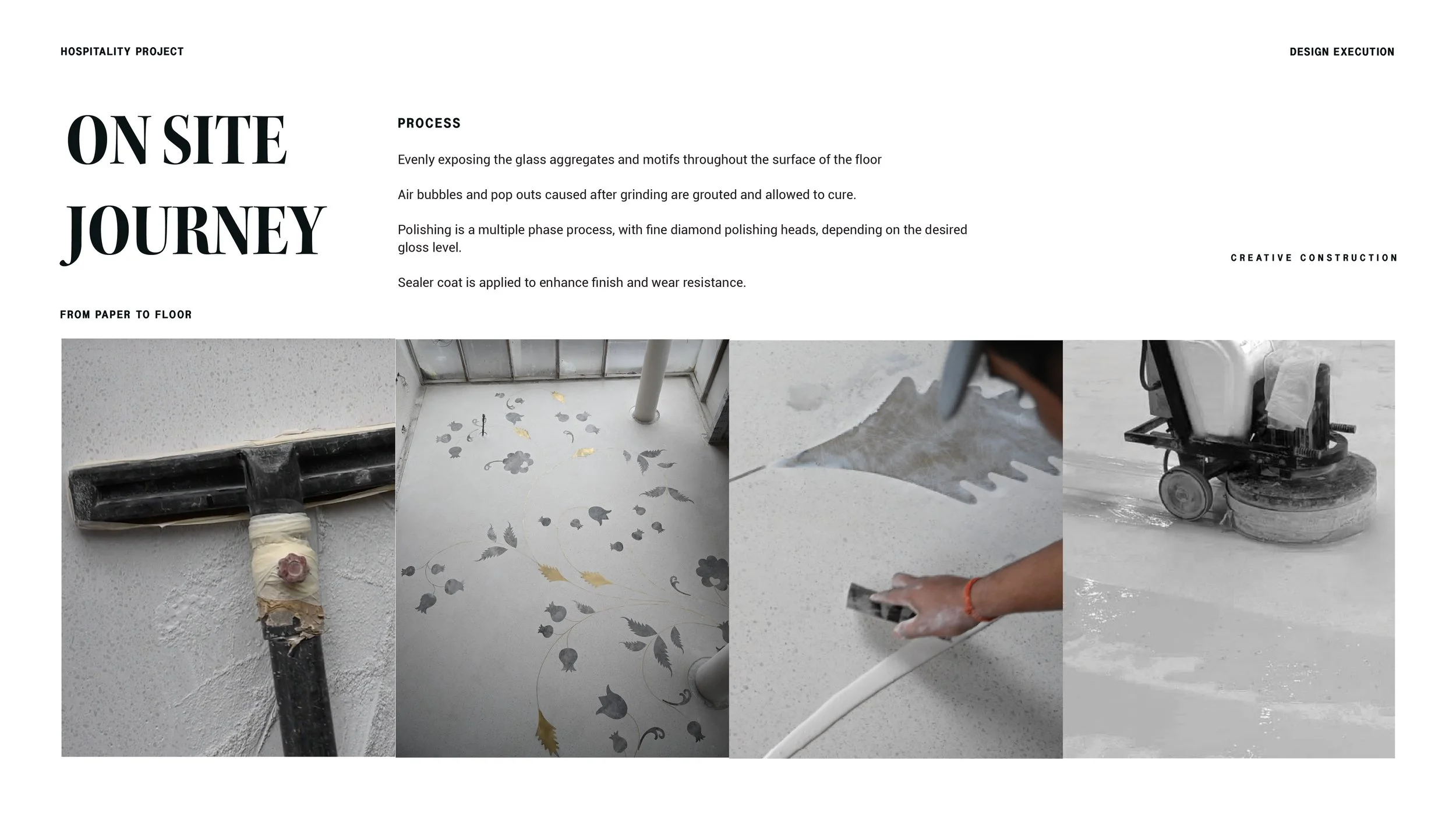  Grouting, Polishing and Sealing to complete the custom floor design application