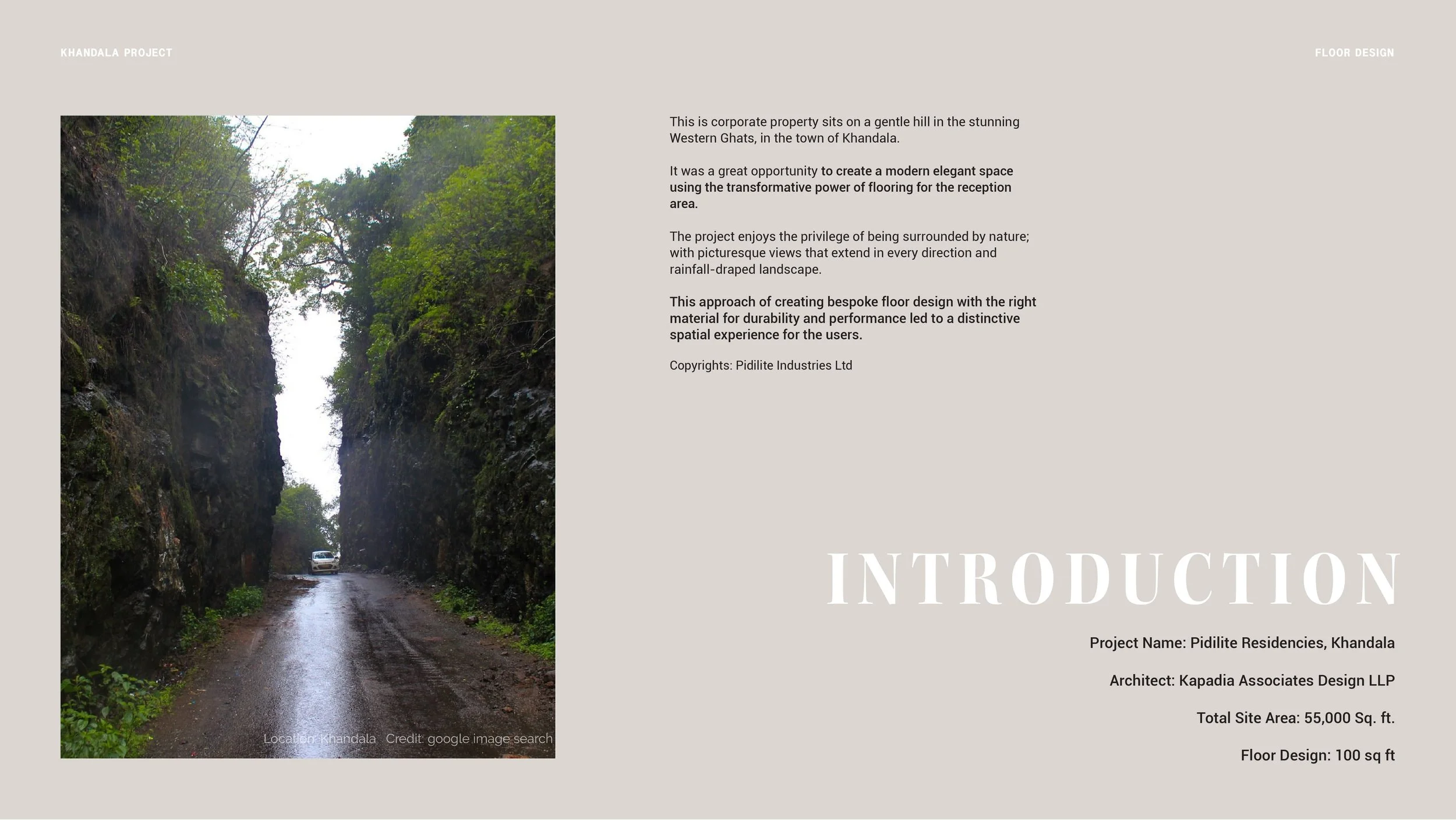 Introduction for hospitality project at Khandala, Maharashtra