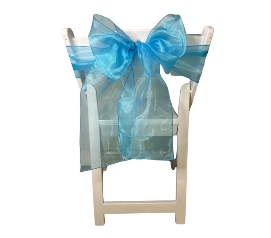 Organza Chair Sash | Turquoise