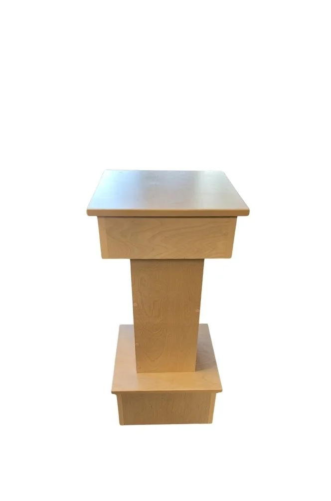 35" Medium Swivel Plinth | Blond Oak Wood