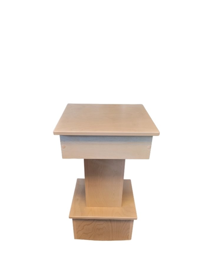 30" Small Swivel Plinth | Blond Oak Wood