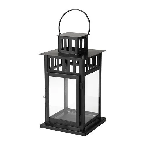 11" Square Farmhouse Lantern | Black
