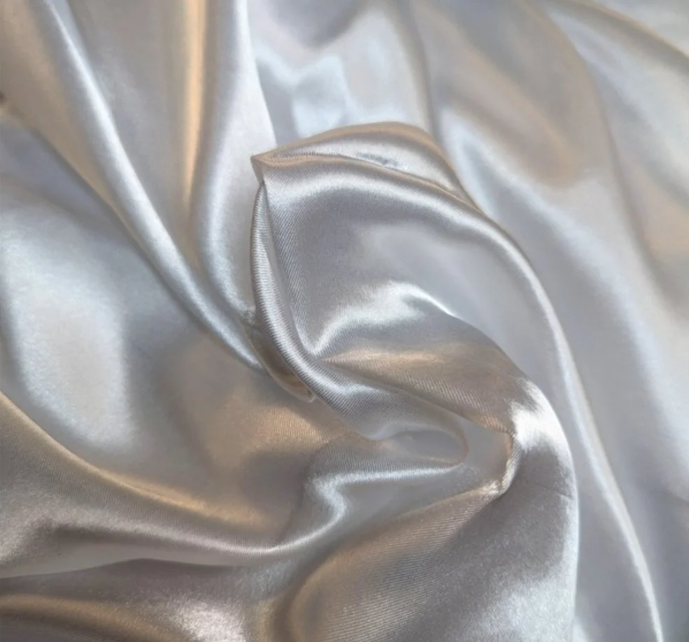 90" x 90" Square Tablecloth | Bridal Satin White Shiny