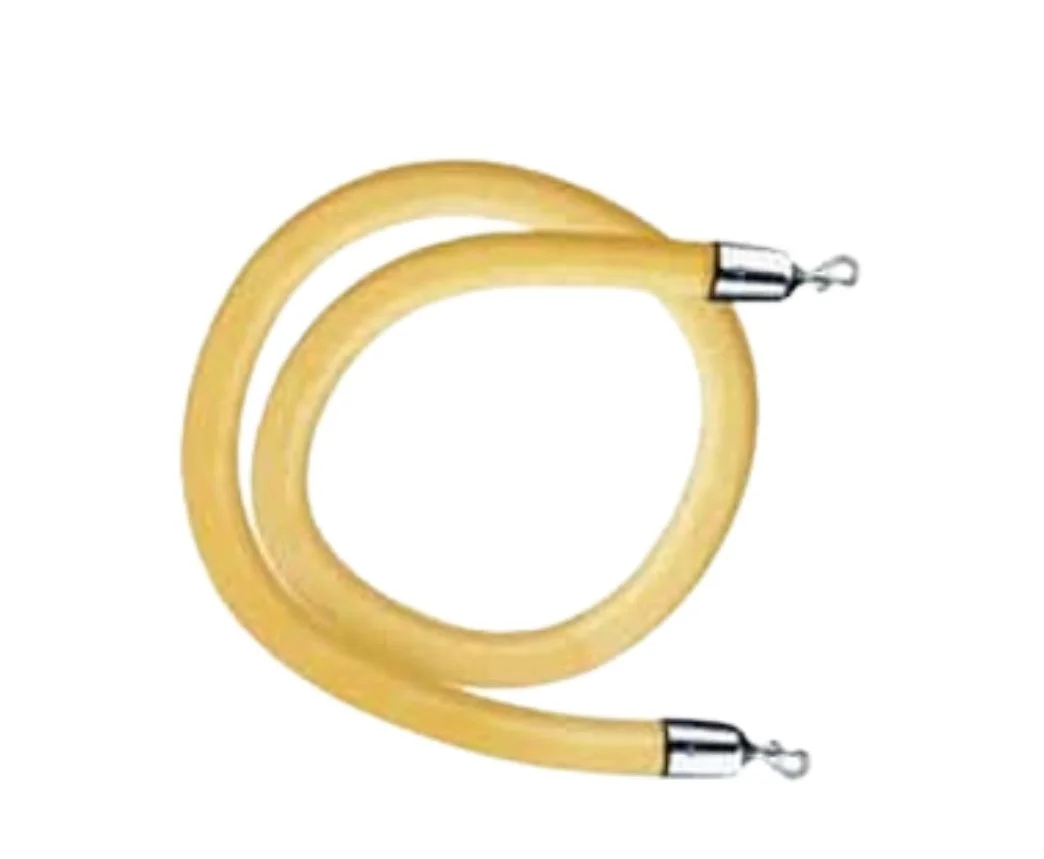 95" Velvet Stanchion Rope | Yellow Rope and Gold Clips