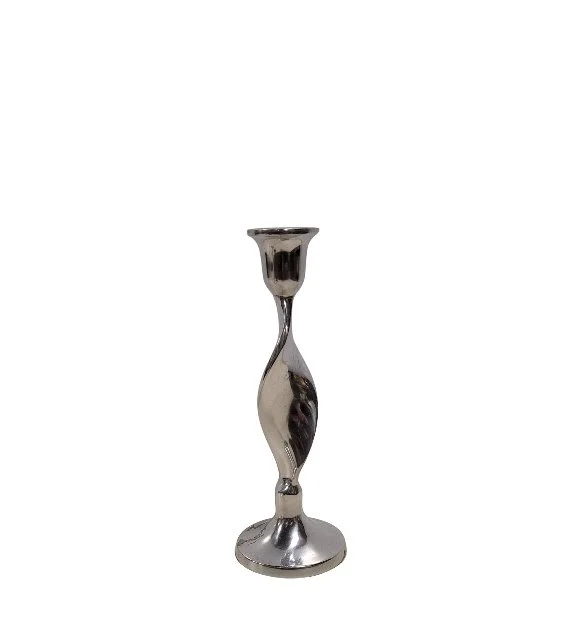 Silver Twist Candlestick Taper Holder