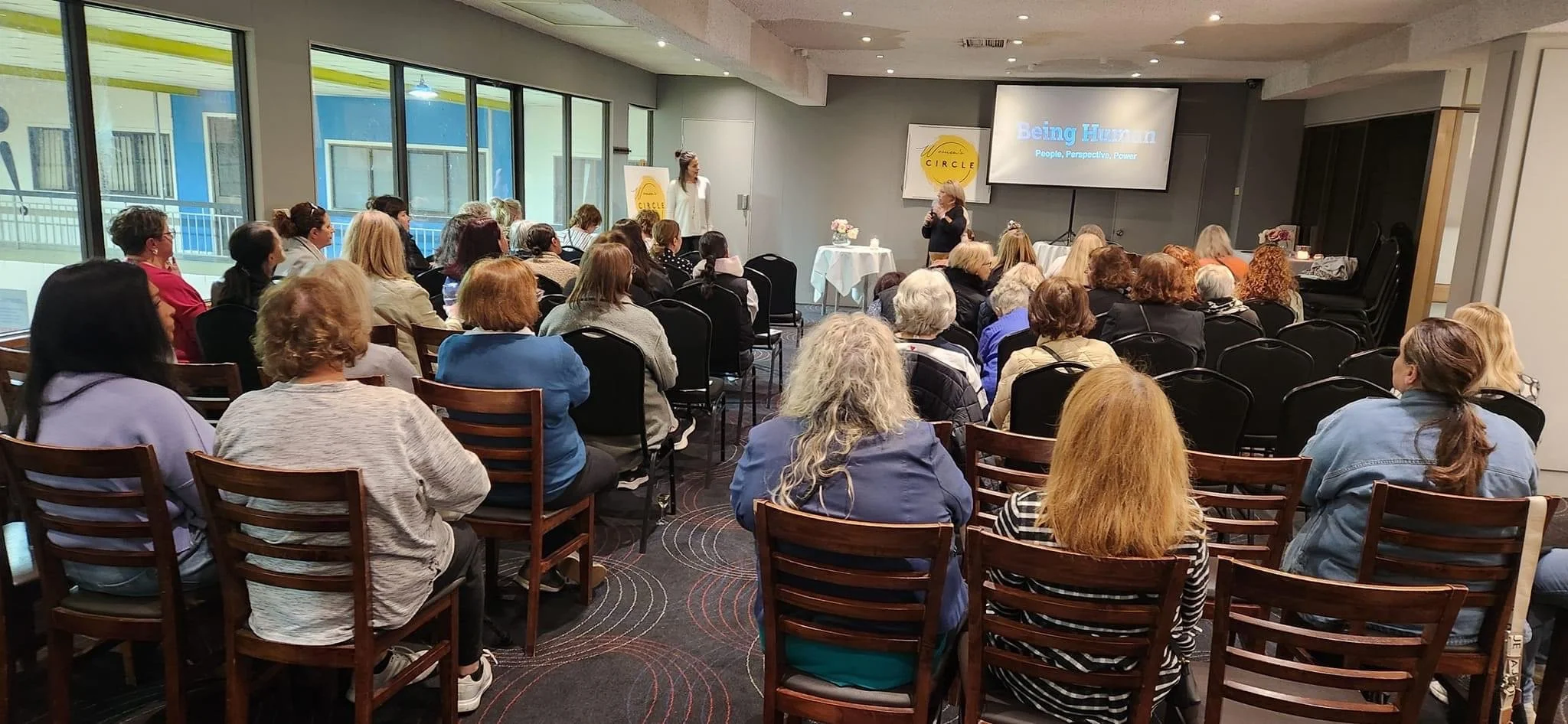 A women's circle presentation on connection, mindset and purpose given by Kat.