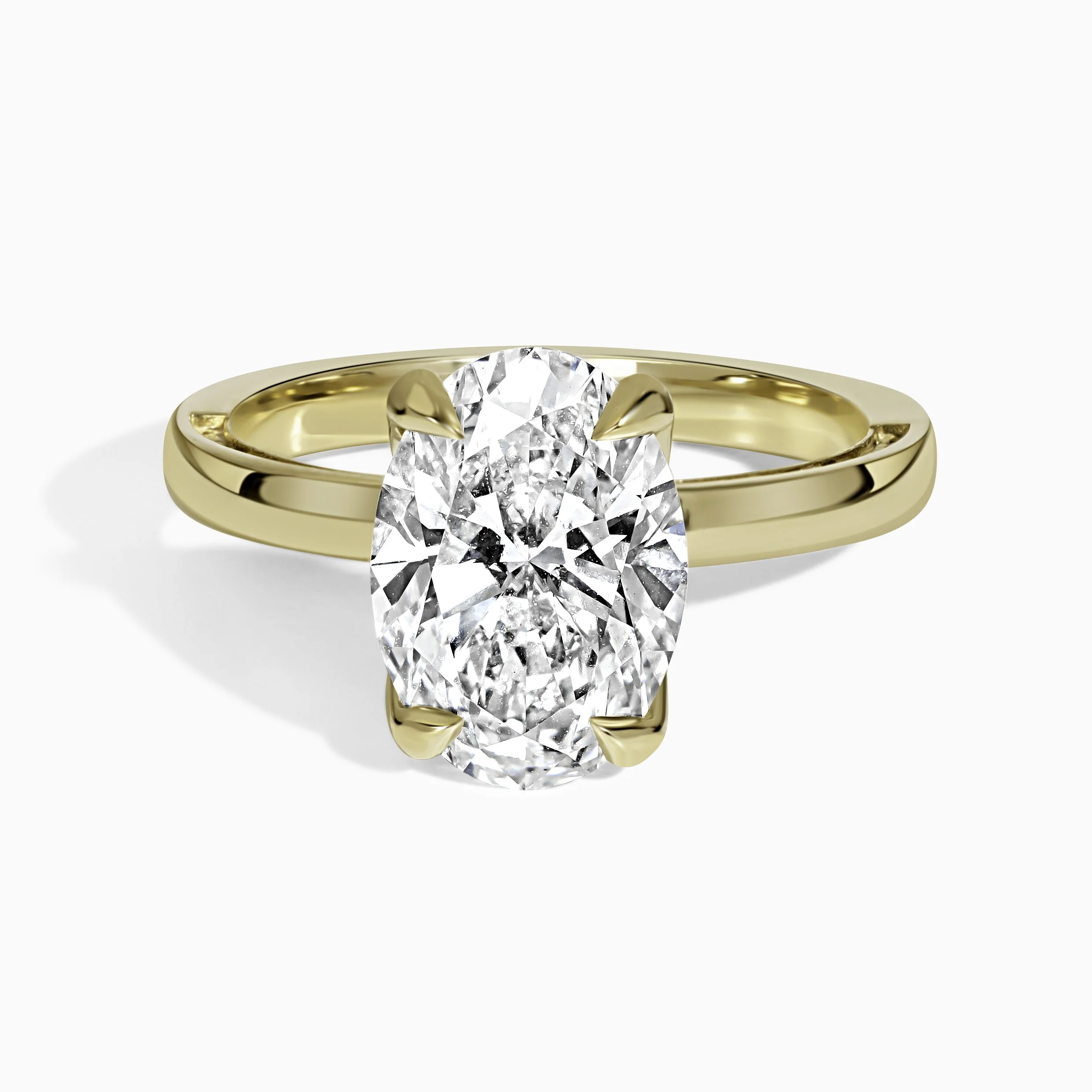 Snowcap Solitaire Ring - Oval 3.37 ct