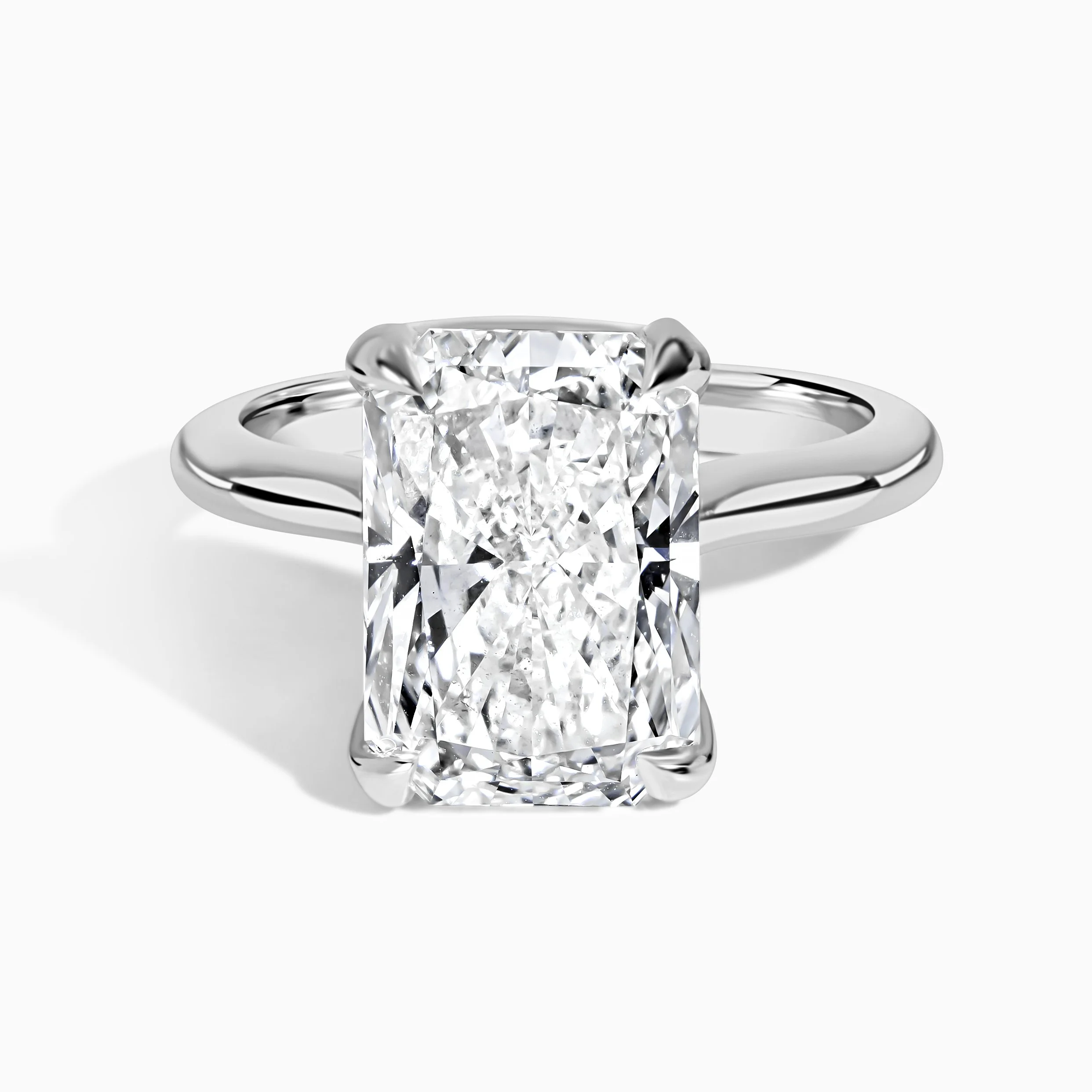 Snowcap Cathedral Ring - Radiant 6.23 ct