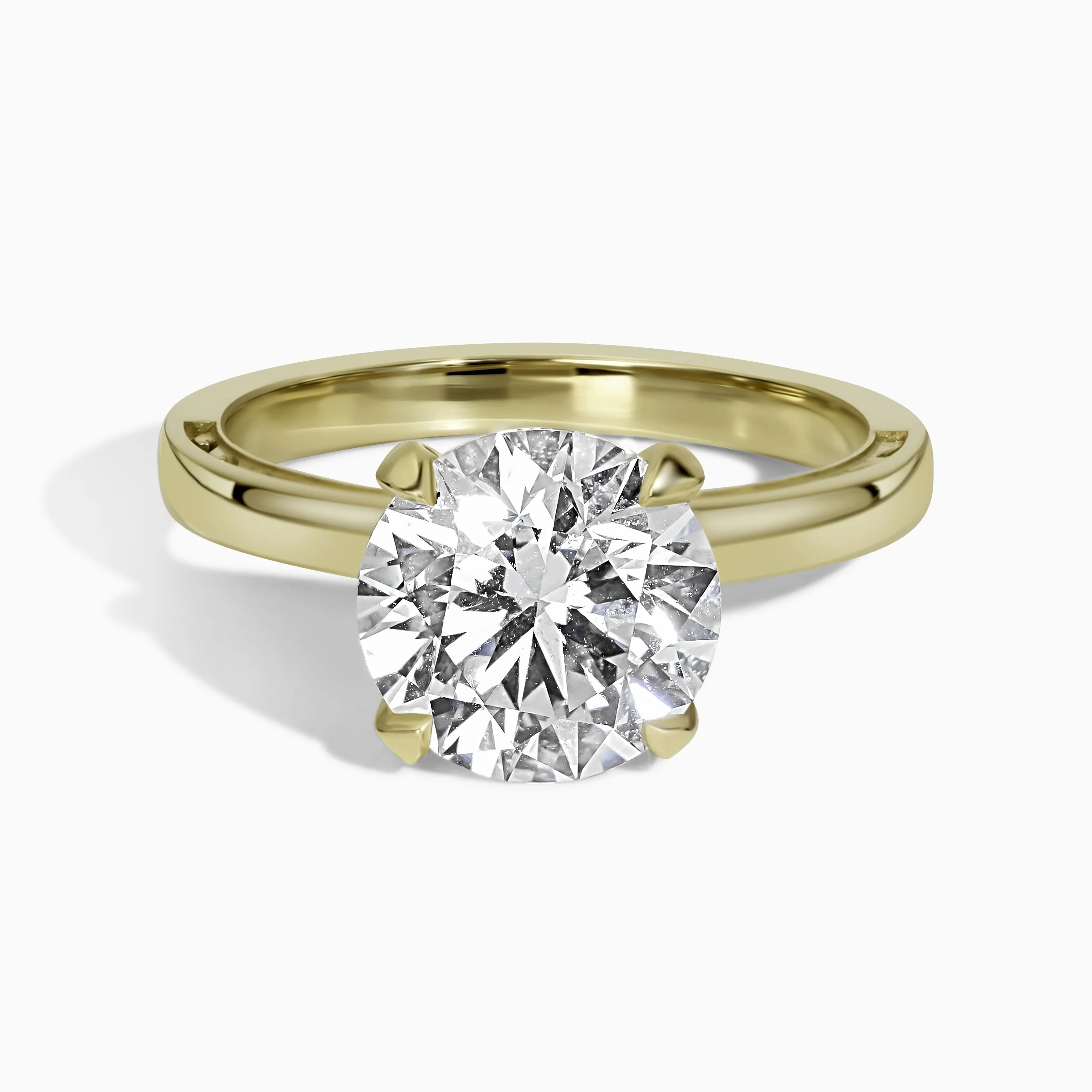 Ocean Wave Solitaire Ring - Round 3.41 ct