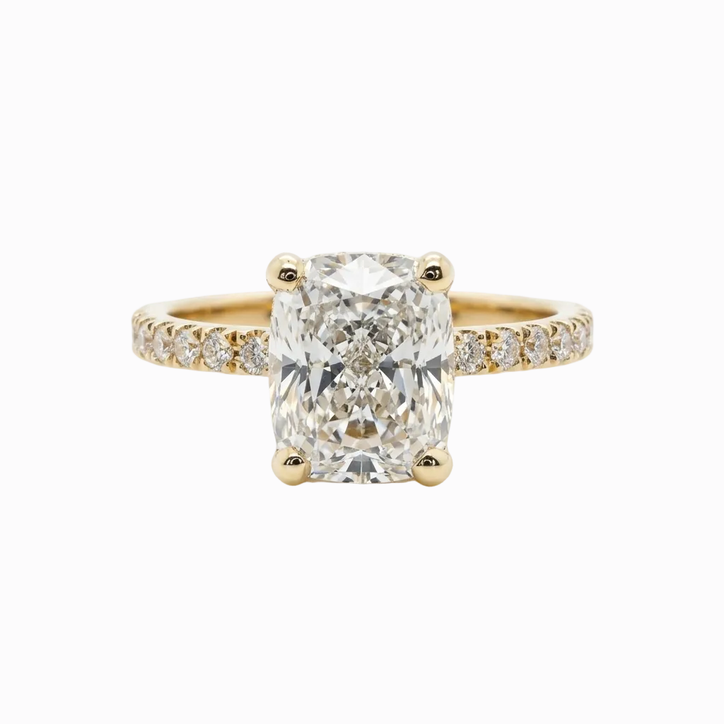 Cushion Statement Solitaire Hidden Halo  - 2.51 Cttw