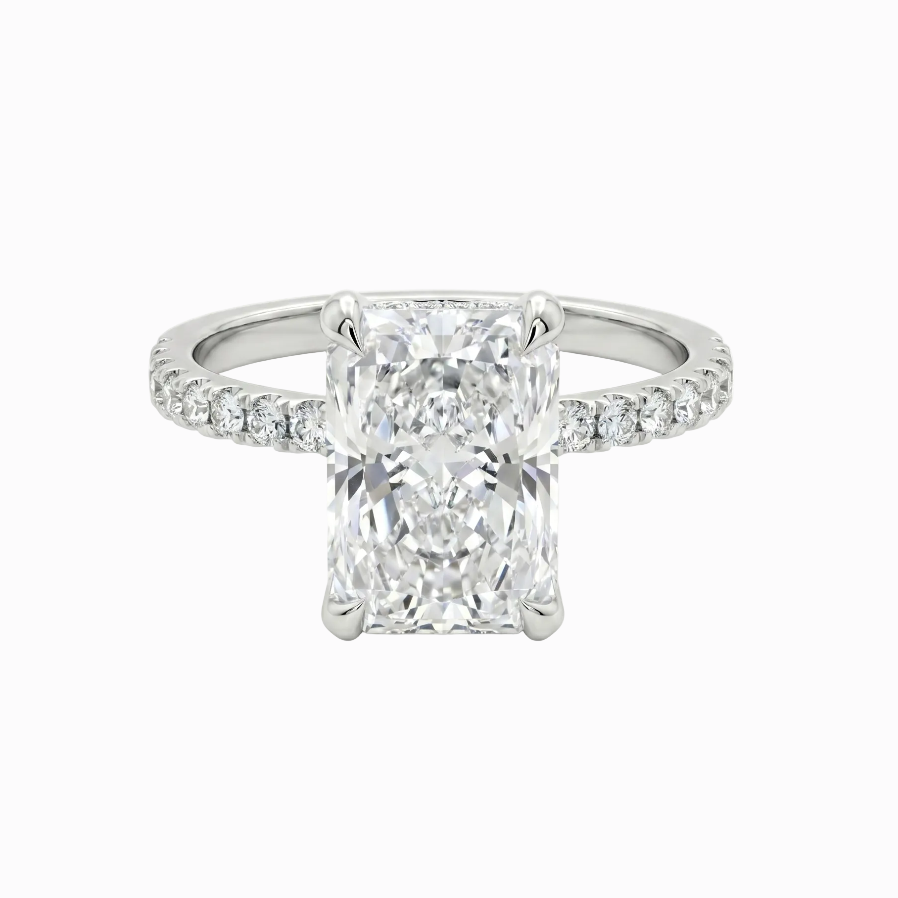 Radiant Statement Solitaire Hidden Halo  - 3.30 Cttw